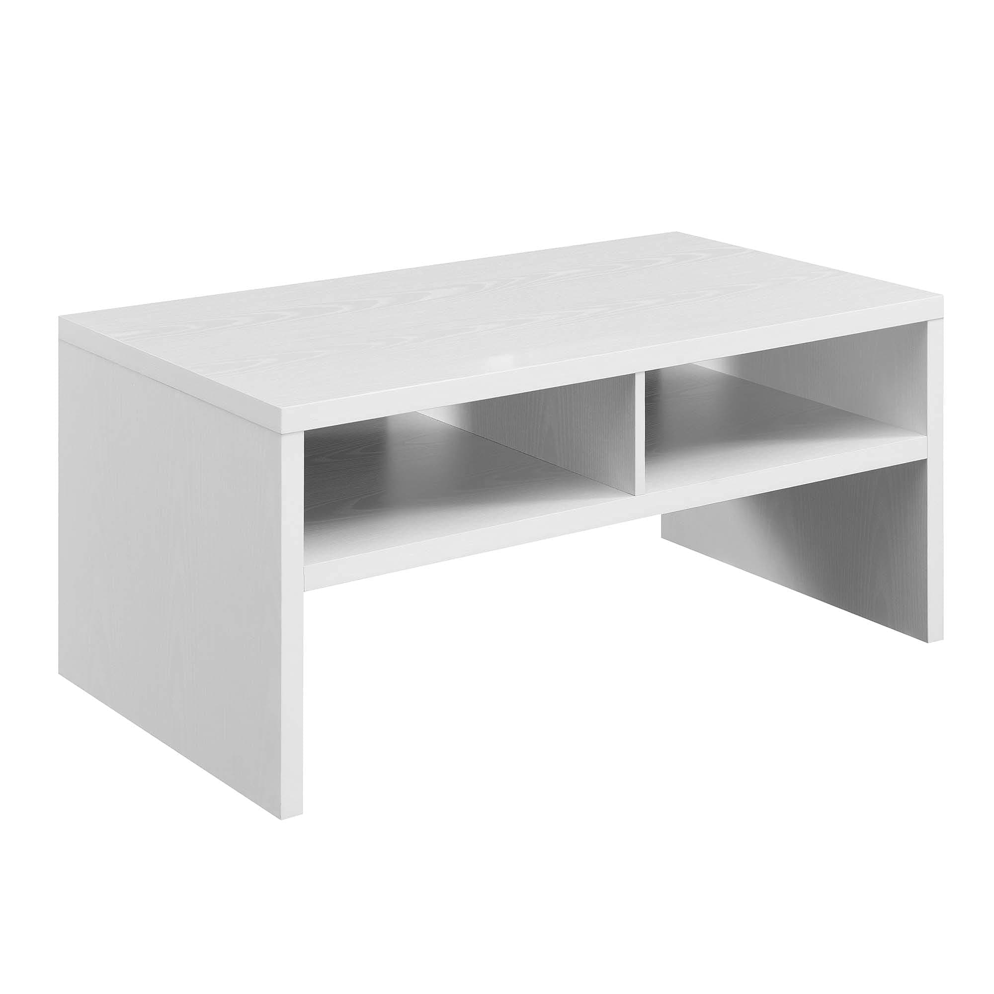Convenience Concepts Northfield Admiral Deluxe Coffee Table with Shelves R4-0566, White