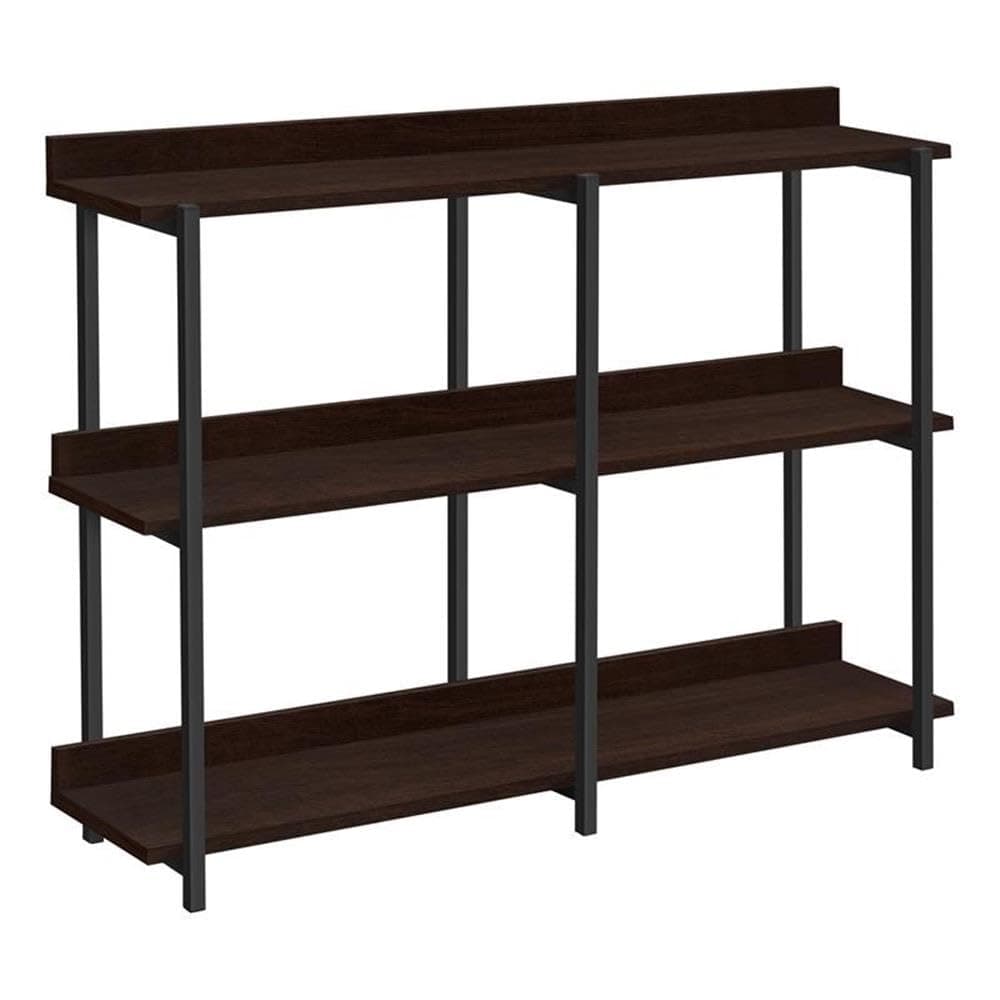 Monarch Specialties 2215 Accent Table, Console, Entryway, Narrow, Sofa, Living Room, Bedroom, Laminate, Brown, Contemporary, Modern Table-48 L/Espresso/Black Metal Hall, 47.25" L x 12" W x 34" H