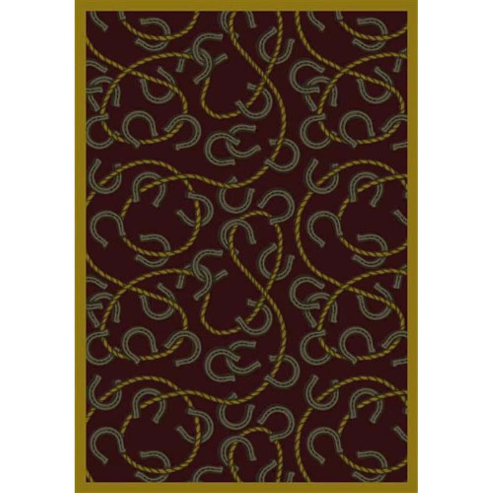 Joy Carpets Kaleidoscope Rodeo Whimsical Area Rugs, 5'4" x 7'8", Burgundy