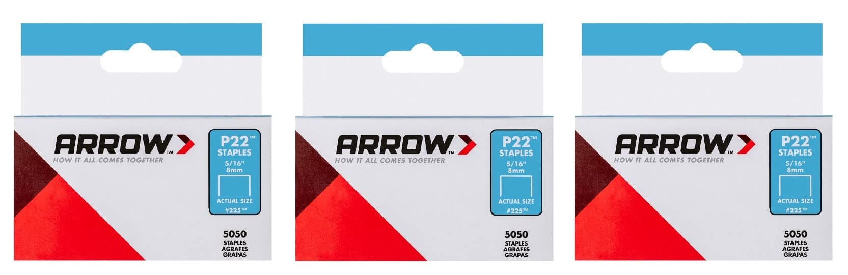 Arrow Fastener 225 5/16 in. P22 Staples,Gray,3-Pack