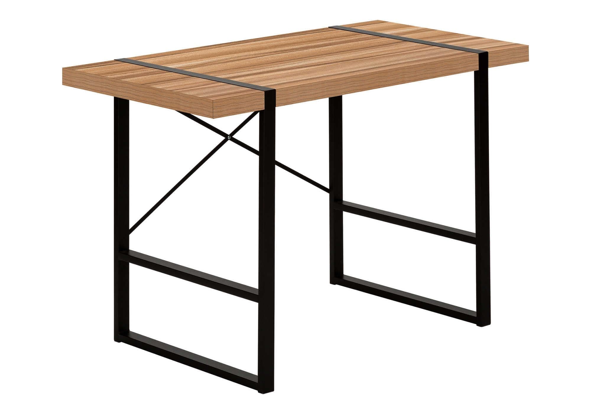 Monarch Specialties 7657 Computer Desk, Home Office, Laptop, 48" L, Work, Metal, Laminate, Brown, Black, Contemporary, Modern Desk-48 L Light Reclaimed Wood, 49" L x 23.75" W x 30" H