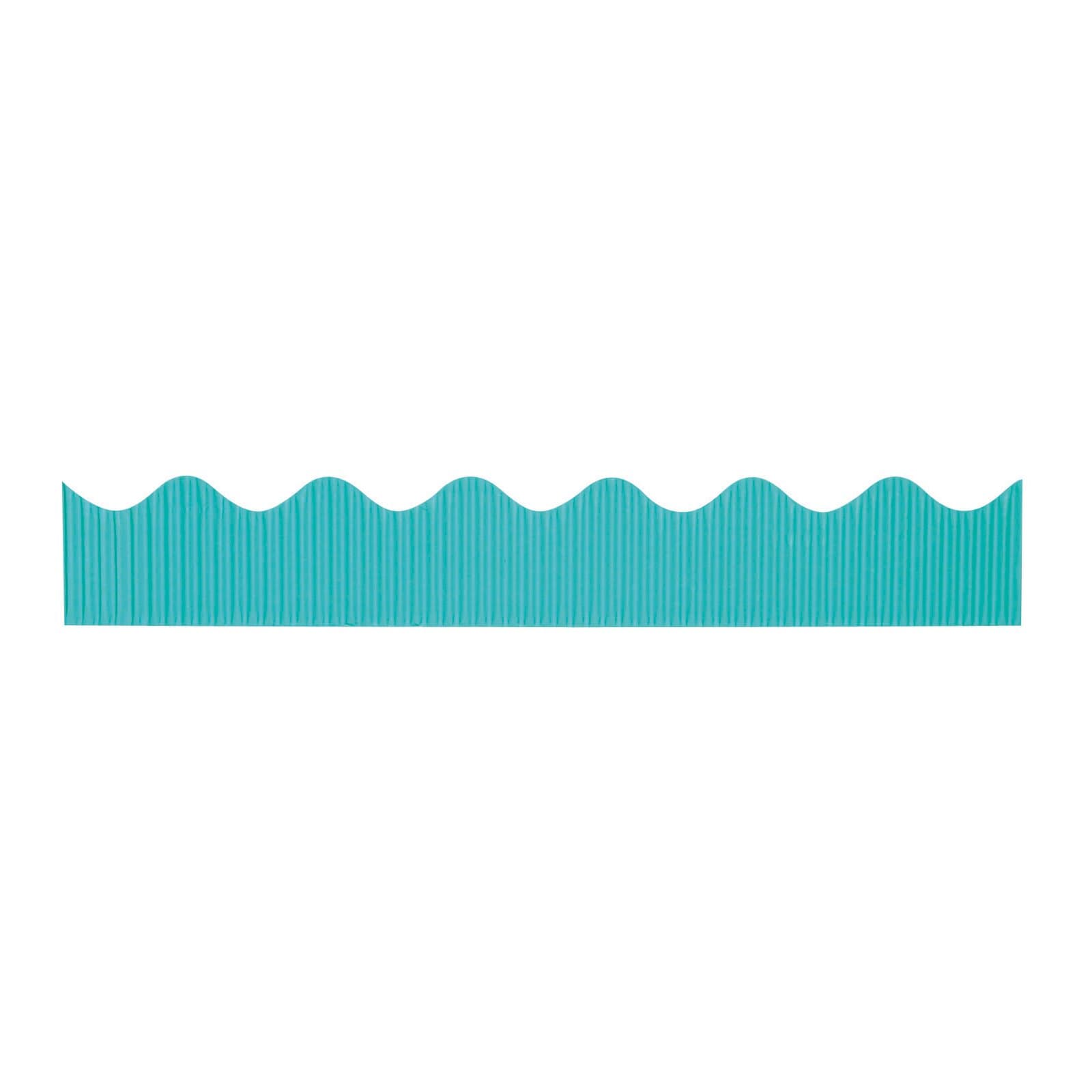 PACON Bordette Scalloped Decorative Border P37164, 2-1/4" x 50', Azure, 1 Roll