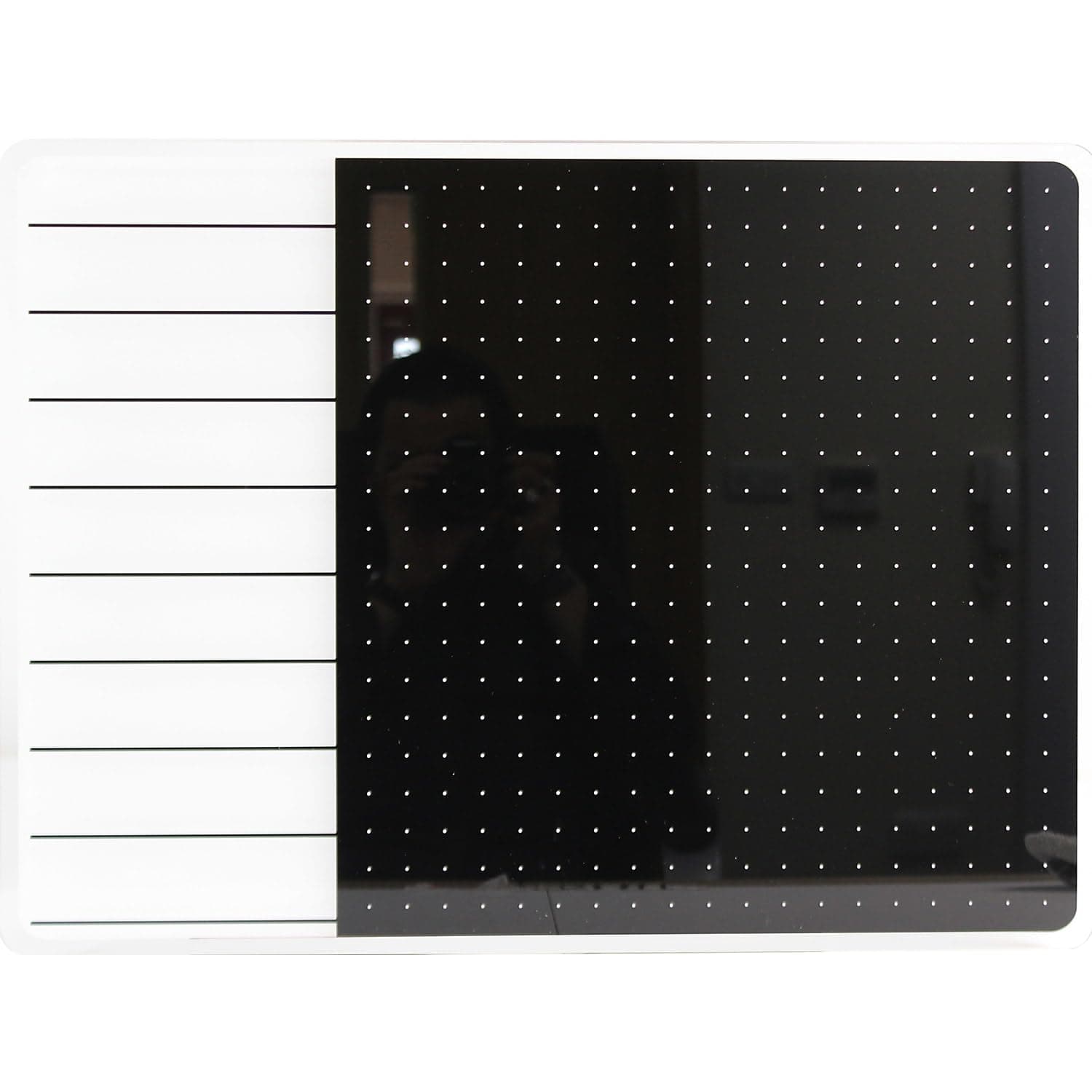 Floortex® Viztex® Glacier White & Black Plan & Grid Glass Dry Erase Board - 17" x 23"