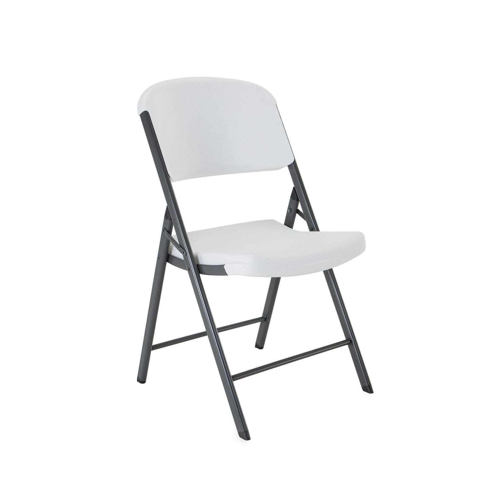 LIFETIME 42804 Commercial Grade Folding Chair, 4 Pack, White Granite