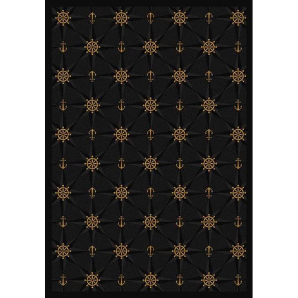 Joy Carpets Kaleidoscope Mariner's Tale Whimsical Area Rugs, 46-Inch by 64-Inch by 0.36-Inch, Onyx