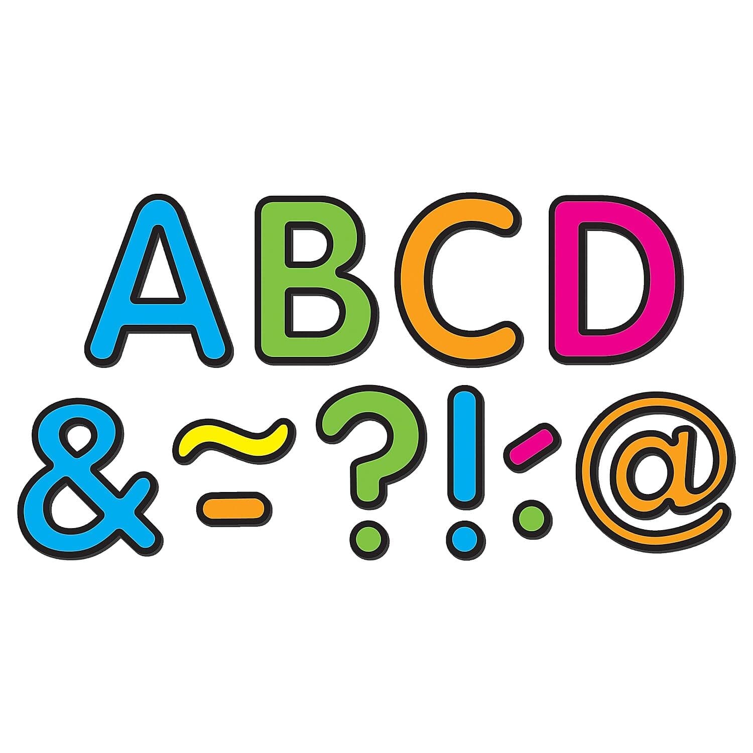 Teacher Created Resources 77189 Neon Brights Classic 2-Inch Magnetic Letters