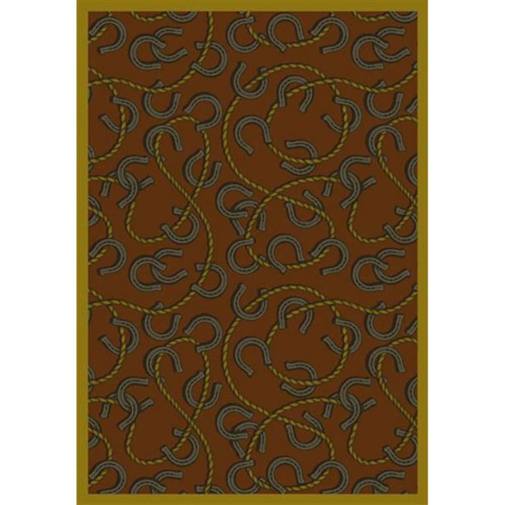 Joy Carpets Kaleidoscope Rodeo Whimsical Area Rugs, Rust