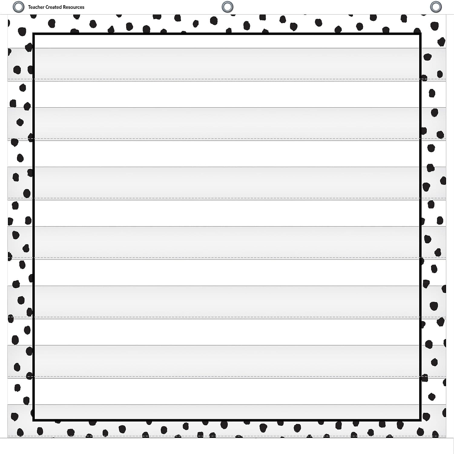 Teacher Created Resources Black Painted Dots on White 7 Pocket Chart (28" x 28") (TCR20103)