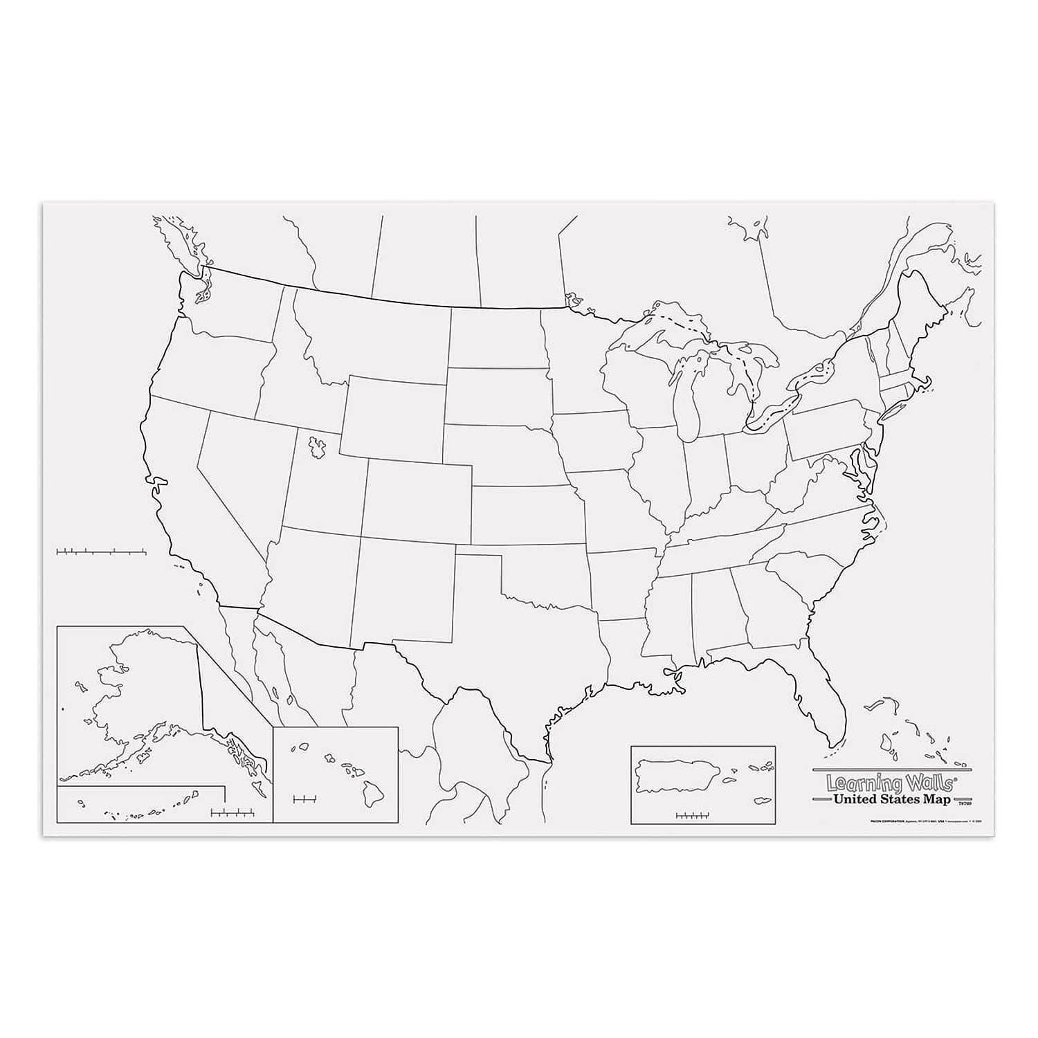 Pacon PAC78760 United States Giant Map, 48" Width, 72" Length