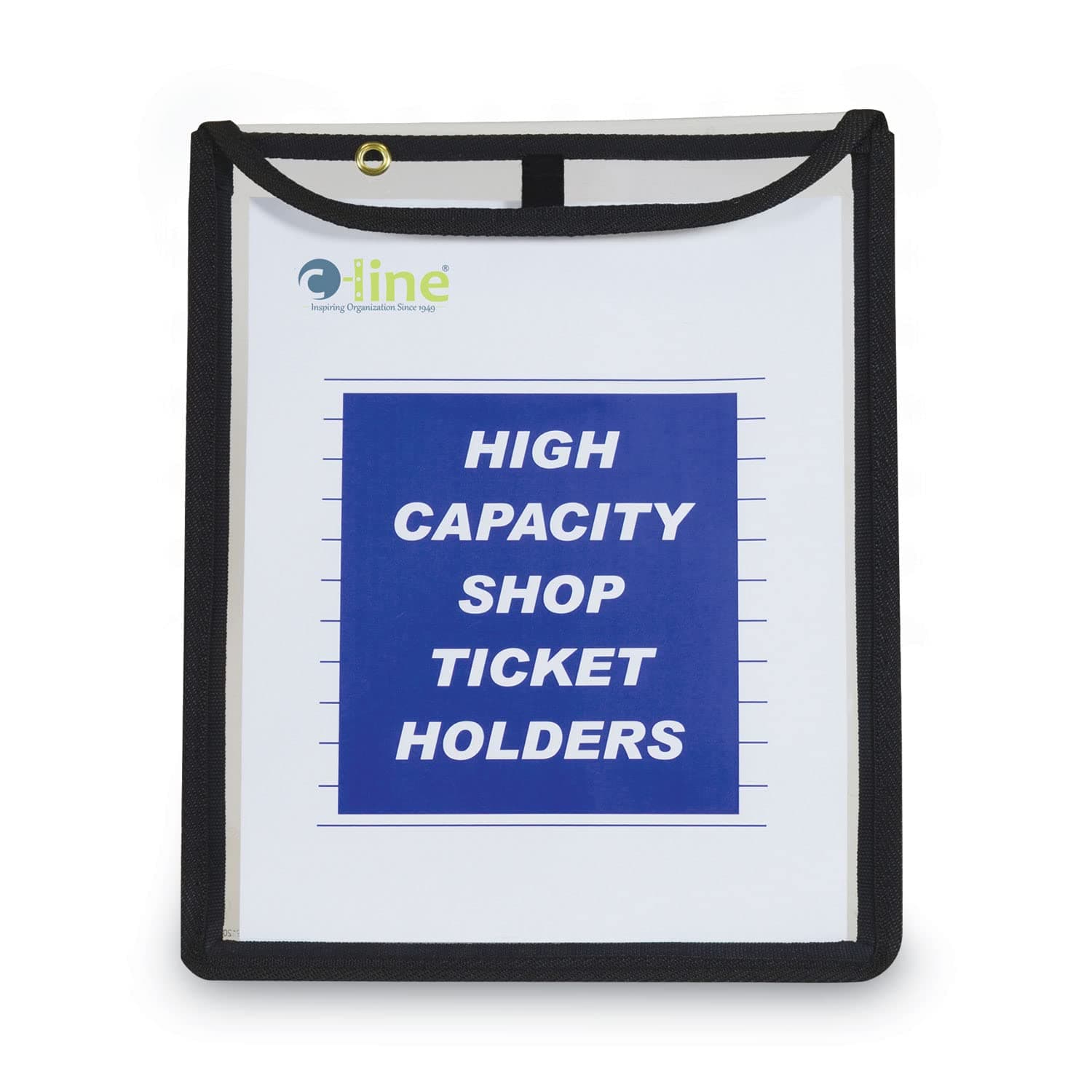 C-Line High Capacity Stitched Shop Ticket Holders, Gusseted with Flap Closure, Both Sides Clear, 1 x 9 x 12 Inches, 15 per Box (39912)