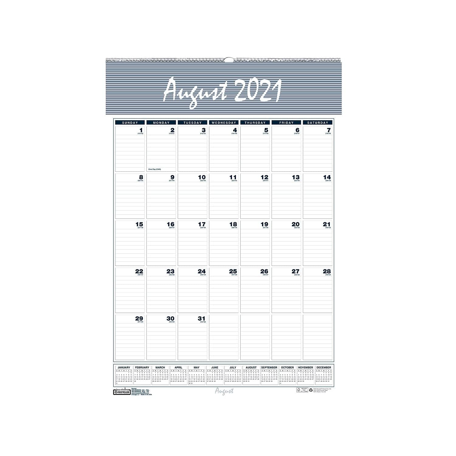 House of Doolittle 2021-2022 Monthly Wall Calendar, Academic, Bar Harbor, 22 x 31.25 Inches, August - July (HOD354-22)
