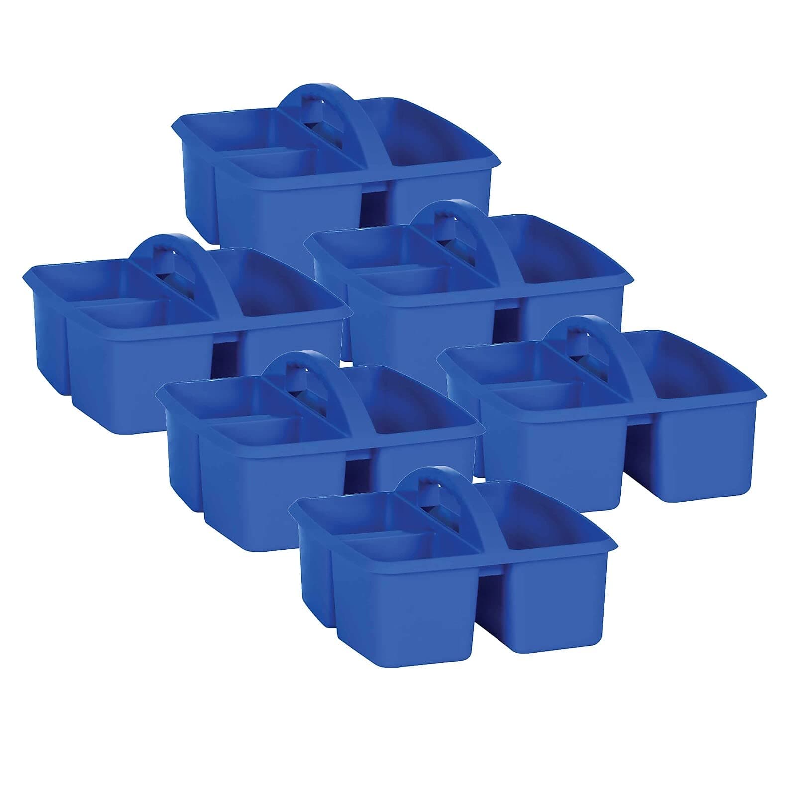 Teacher Created Resources Blue Plastic Storage Caddy, Pack of 6