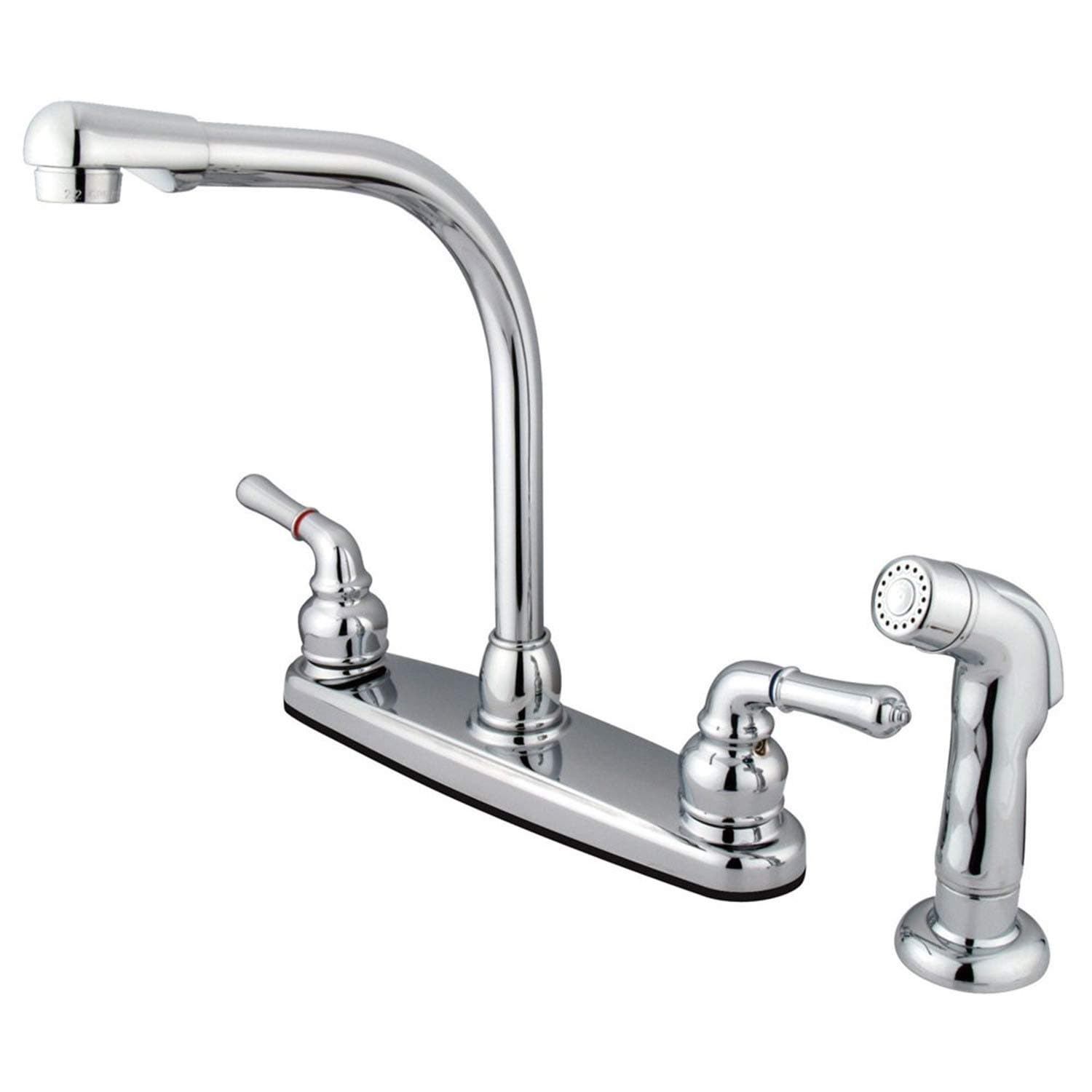 Kingston Brass FB751SP 7-Inch in Spout Reach Magellan 8-Inch Centerset Kitchen Faucet with Sprayer, Polished Chrome