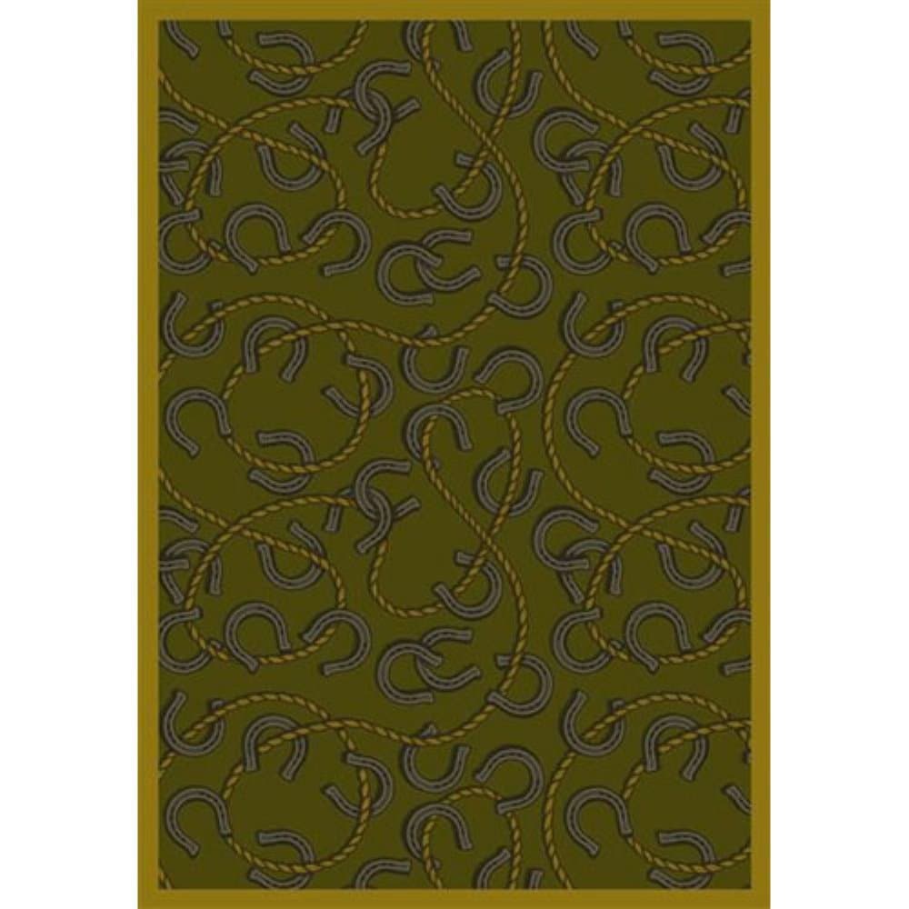 Joy Carpets Kaleidoscope Rodeo Whimsical Area Rugs, 46-Inch by 64-Inch by 0.36-Inch, Olive