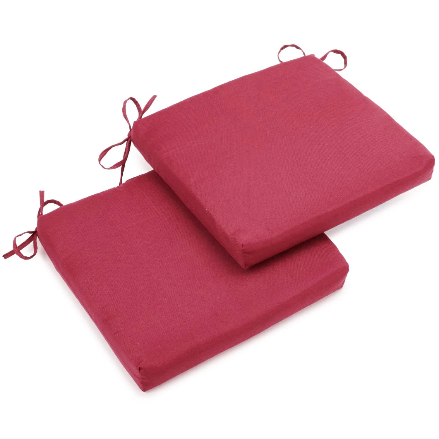 Blazing Needles 20 19-inch Twill Chair Cushion, 20" x 19", Bery Berry 2 Count