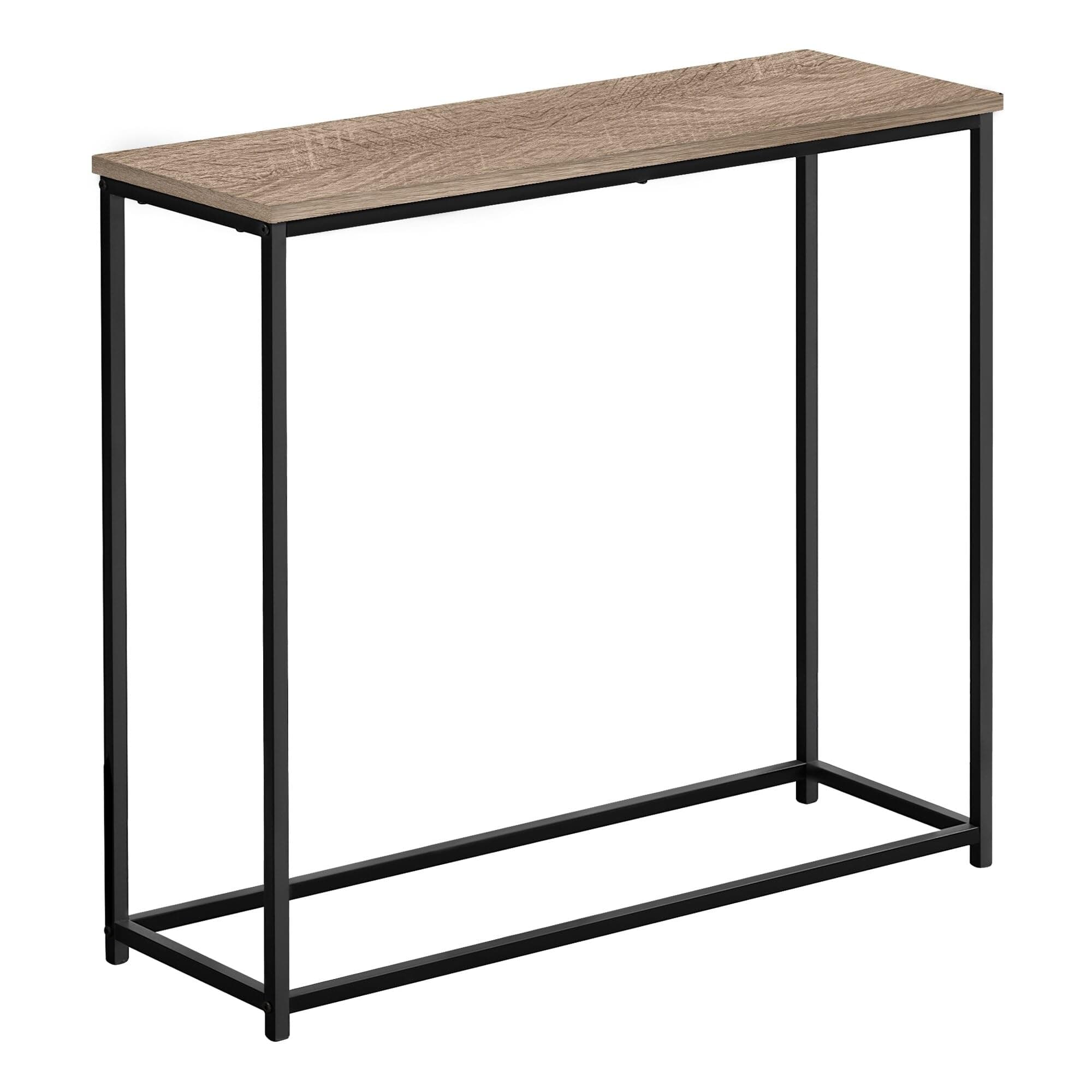 Monarch Specialties I 2253 Accent Table, Console, Entryway, Narrow, Sofa, Living Room, Bedroom, Metal, Laminate, Brown, Black, Contemporary, Modern
