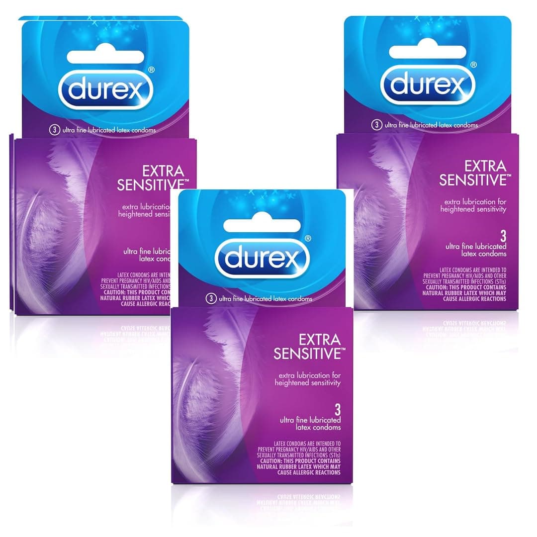Durex Extra Sensitive Condom, 3 Count (Pack of 3)