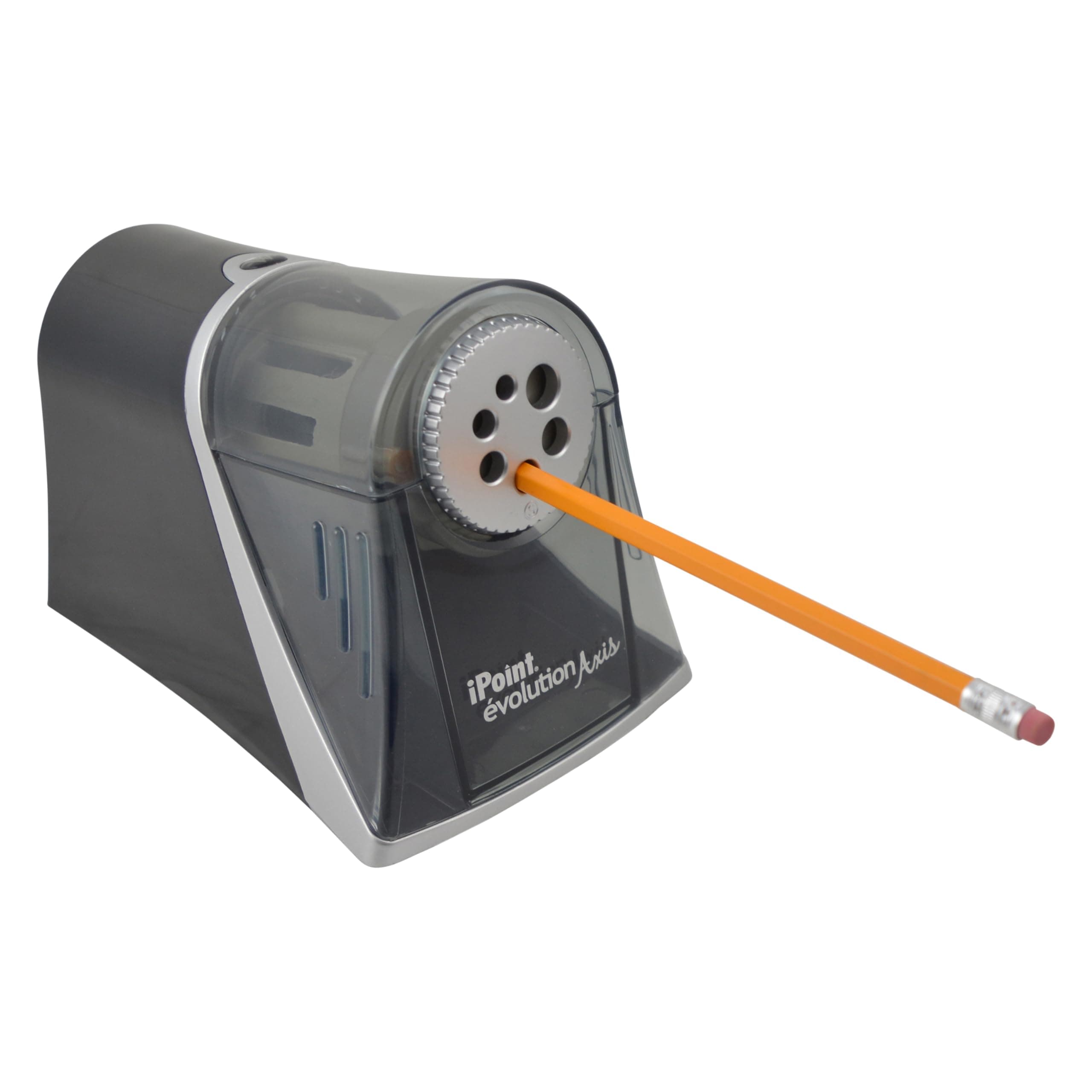 Westcott iPoint Evolution Axis Heavy Duty Electric Pencil Sharpener for Classroom, Black and Silver