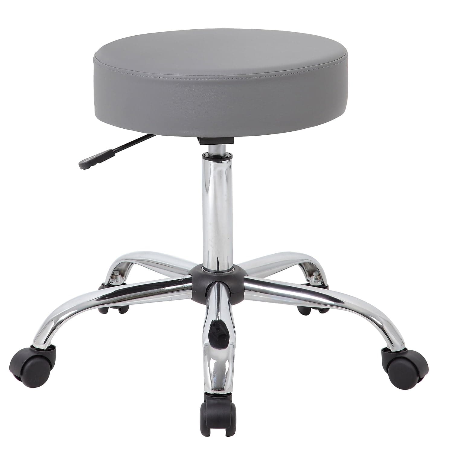 Boss Office Products Adjustable Upholstered Medical Stool in Grey (B240-GY)