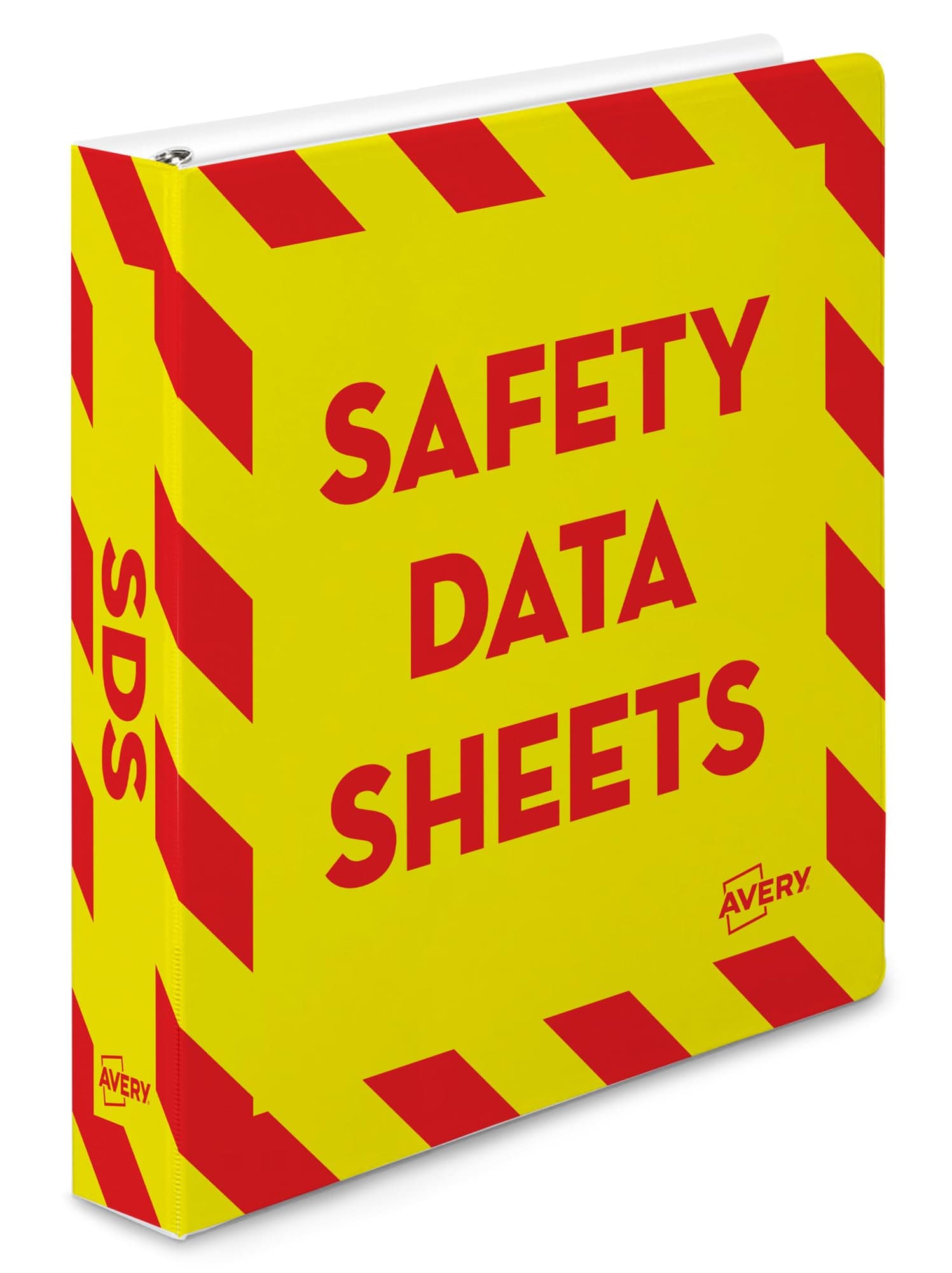 AVERY Heavy-Duty Industrial SDS Binder, 1.5 One-Touch EZD Rings, 400-Sheet Capacity - Red, Yellow (18950) 1.5"