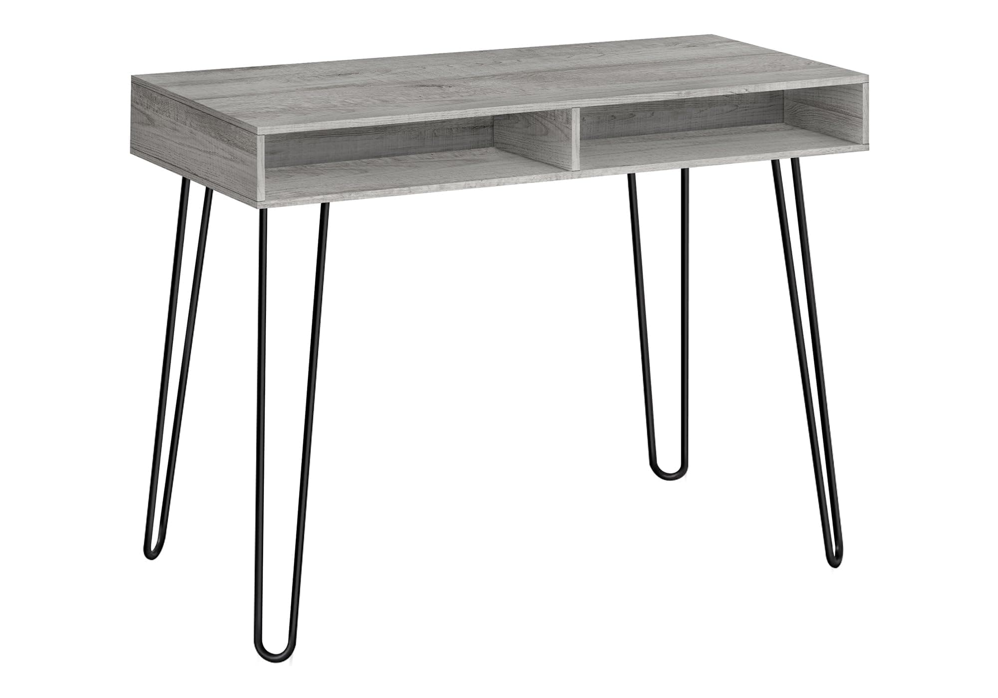 Monarch Specialties 7773 Computer Desk, Home Office, Laptop, Left, Right Set-up, Storage Drawers, Work, Laminate, Contemporary Desk-40 L Grey Black Metal, 40" L x 19.75" W x 30" H