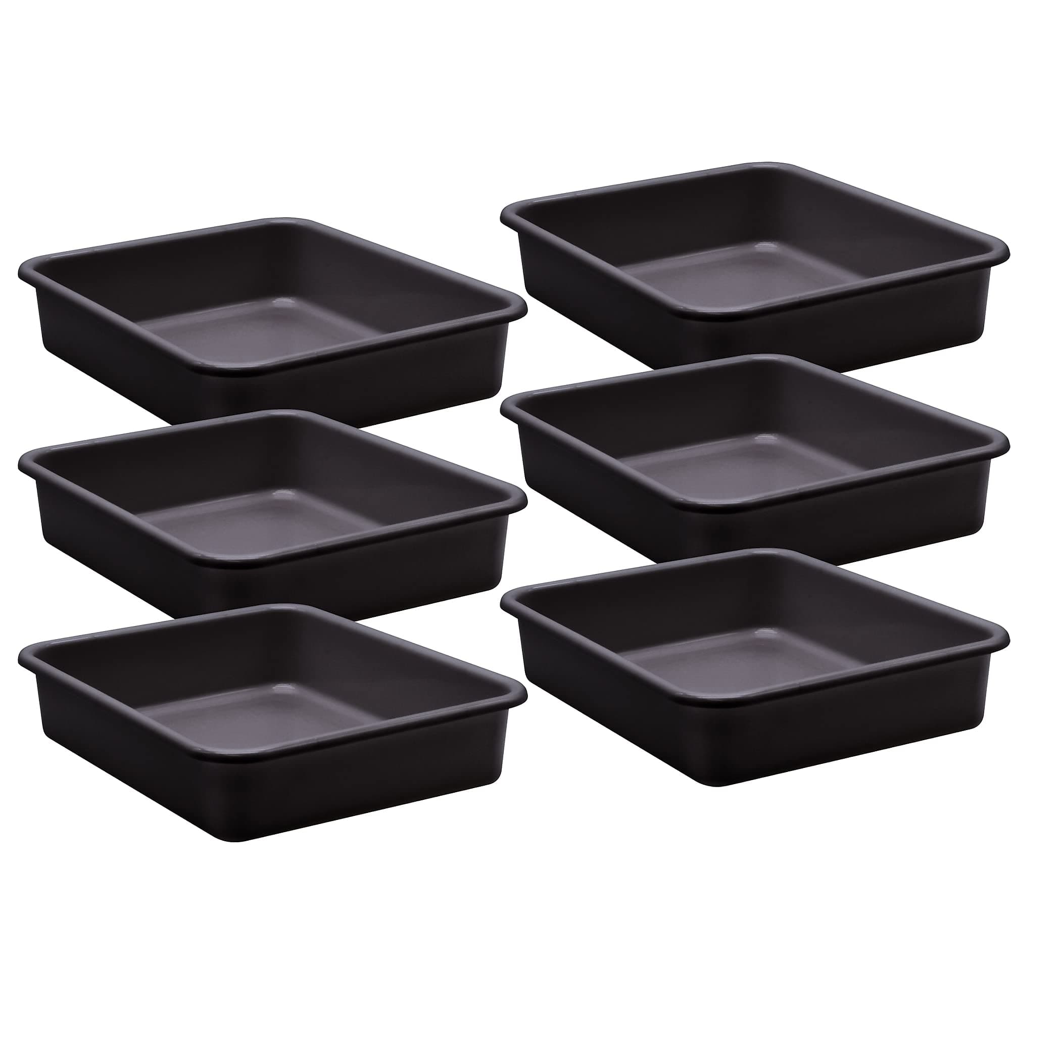 Teacher Created Resources Black Large Plastic Letter Tray, Pack of 6