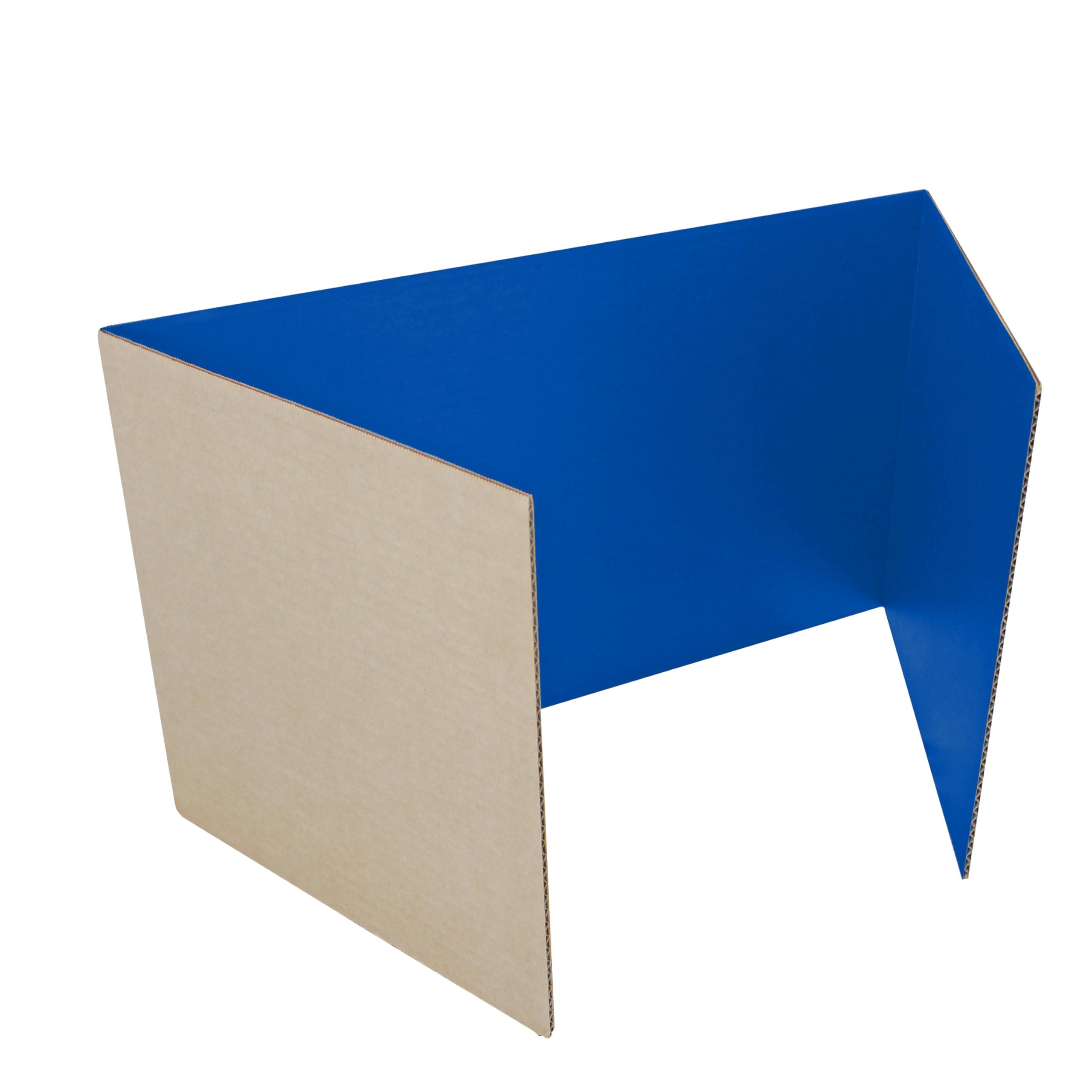 Flipside Products - 18" x 48" Blue Corrugated Study Carrel (5/32") - Pack of 12