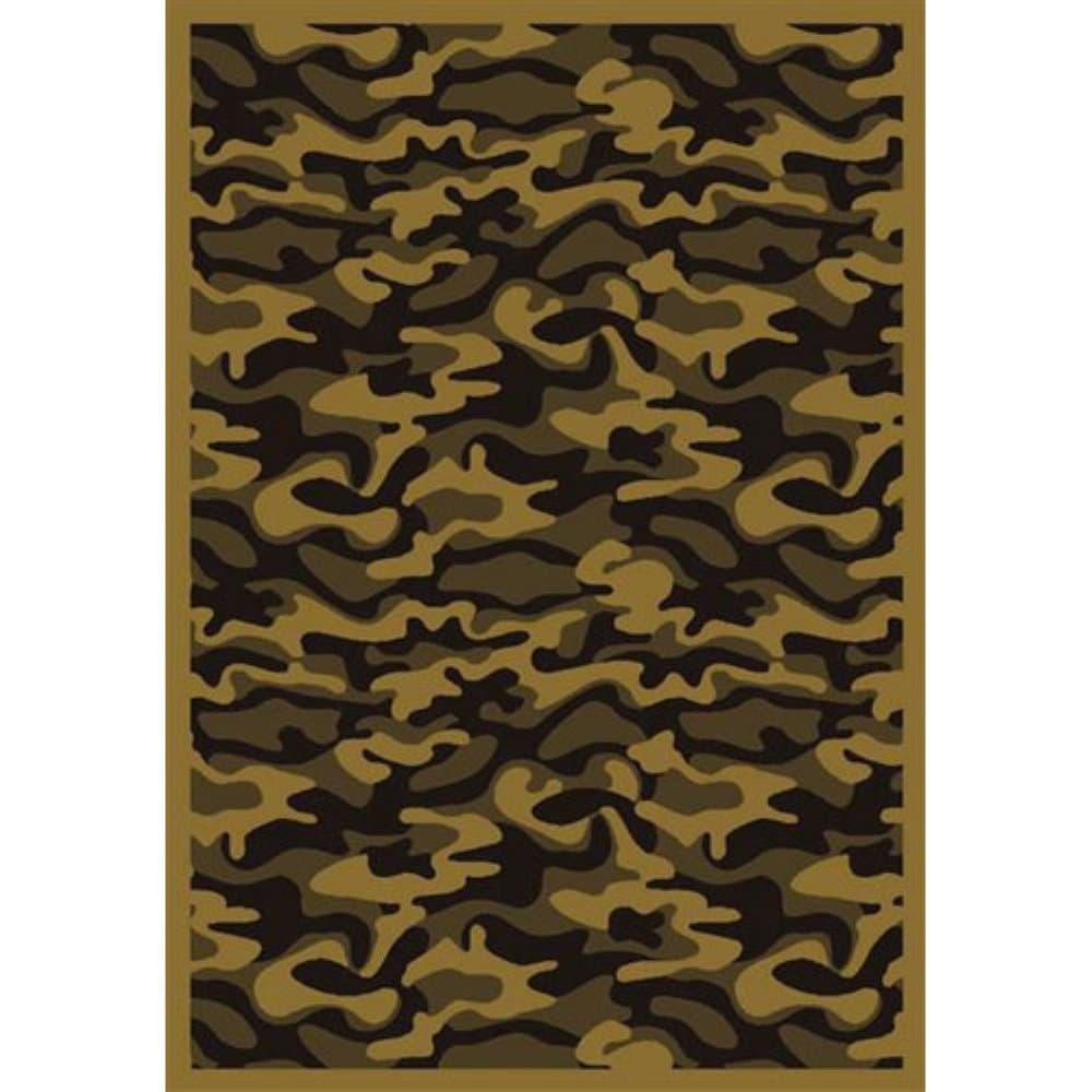Joy Carpets Kaleidoscope Funky Camo Whimsical Area Rugs, Desert