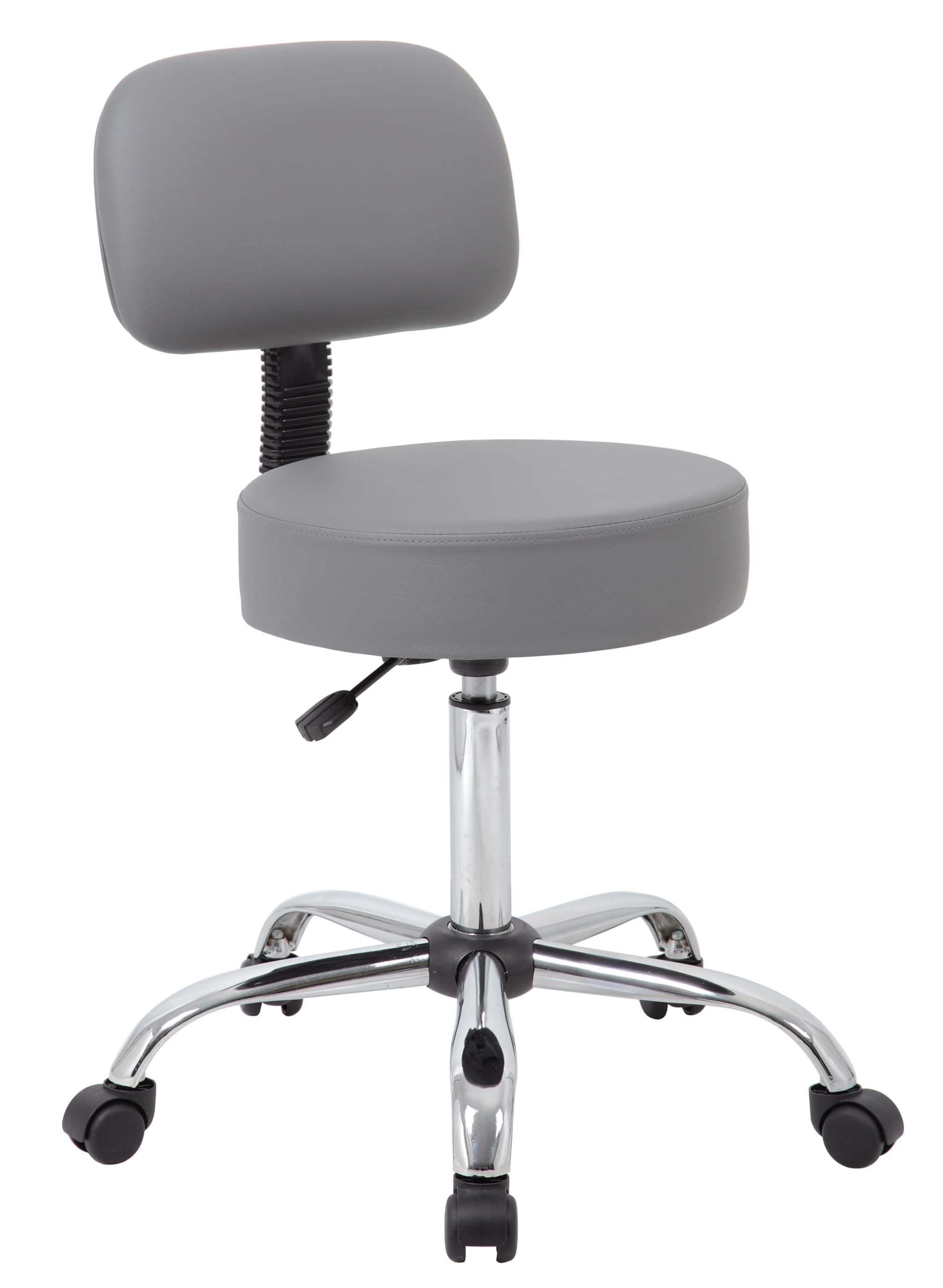 Boss Office Products Be Well Medical Spa Professional Adjustable Drafting Stool with Back, Grey (B245-GY)