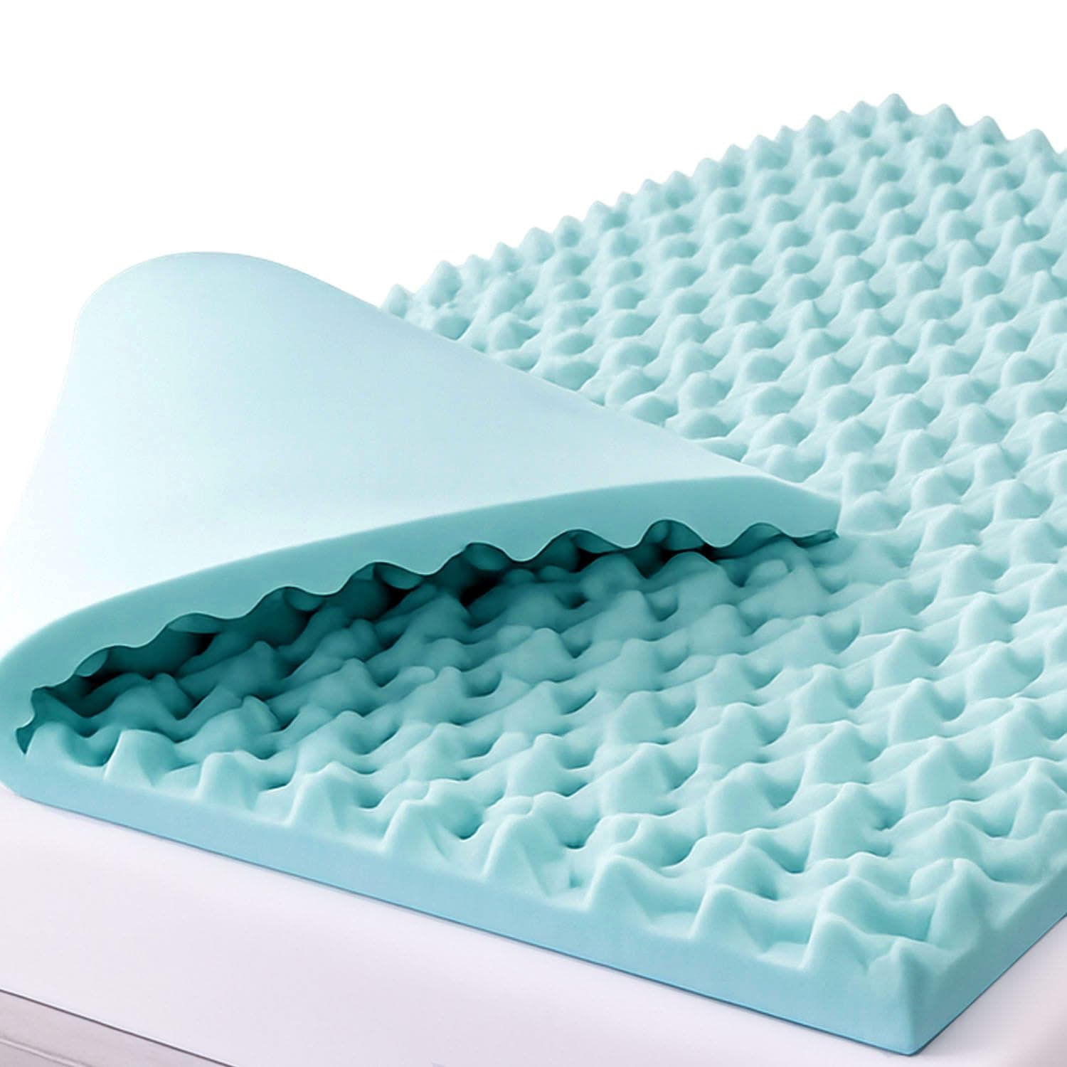 DMI Foam Mattress Topper, Egg Crate Foam Pad, Mattress Pad and Bed Topper for Support, Air Circulation, Pressure Relief and Weight Distribution, Full Size Mattress, 50 x 72 x 2, Blue