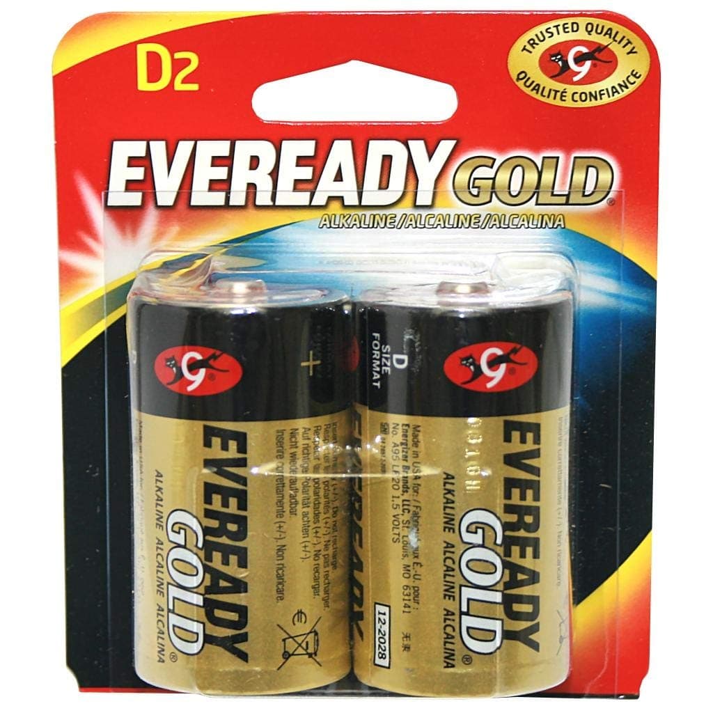 Eveready 02885 - D Cell 1.5 volt Gold Alkaline Battery (2 pack) (A95BP-2)