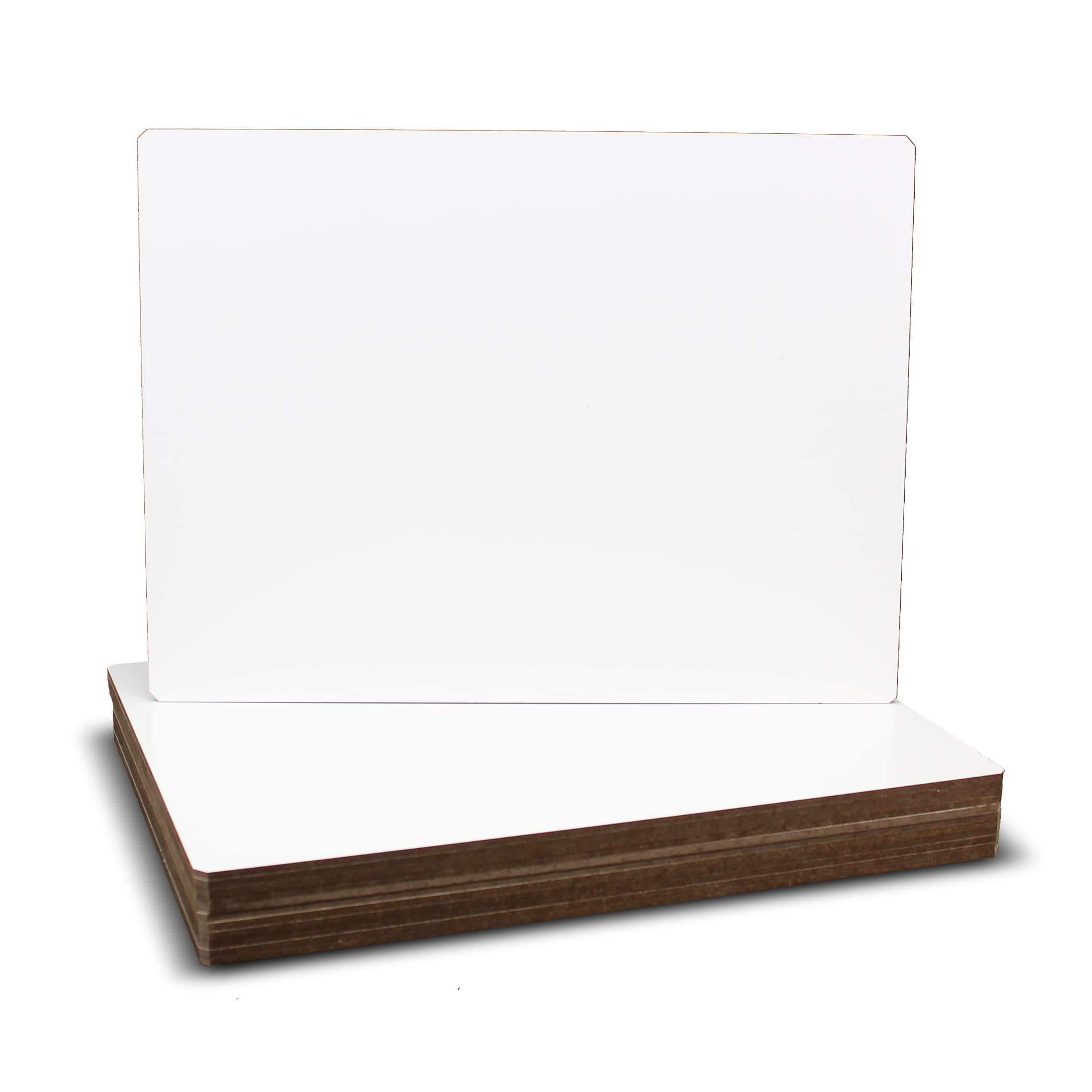 Flipside Products 9" x 12" Dry Erase White Boards, Nipped Corners, Classroom Pack, Single-Sided Lapboard For Class, Reusable For Group Participation - 12 Pack