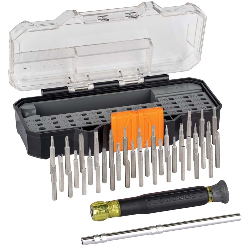 Klein Tools 32717 Precision Screwdriver Set with Case, All-in-One Multi-Function Repair Tool Set, 39 Bits Including Tamperproof Bits for Apple Products