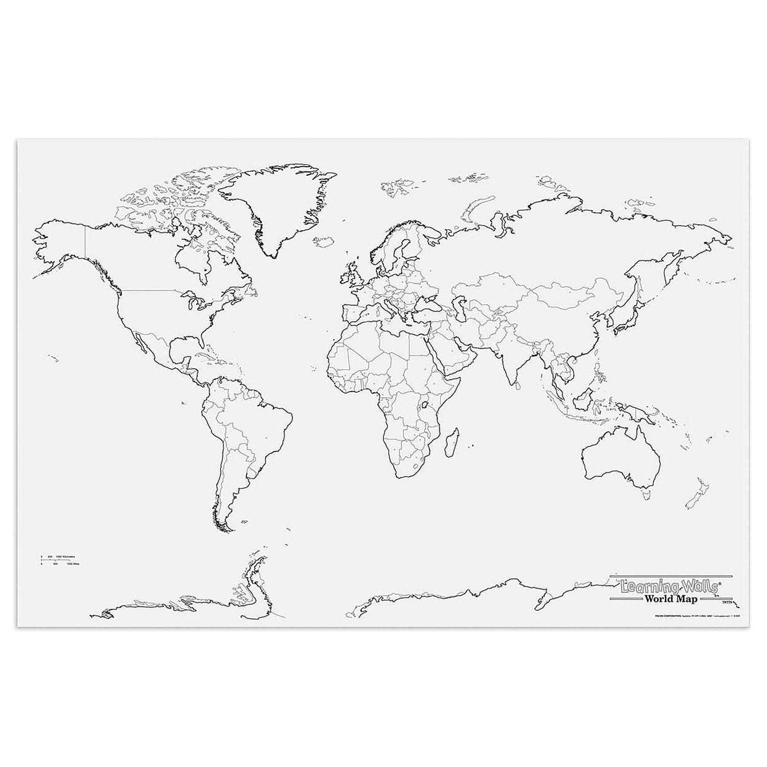 Pacon PAC78770 World Giant Map, 48" Width, 72" Length