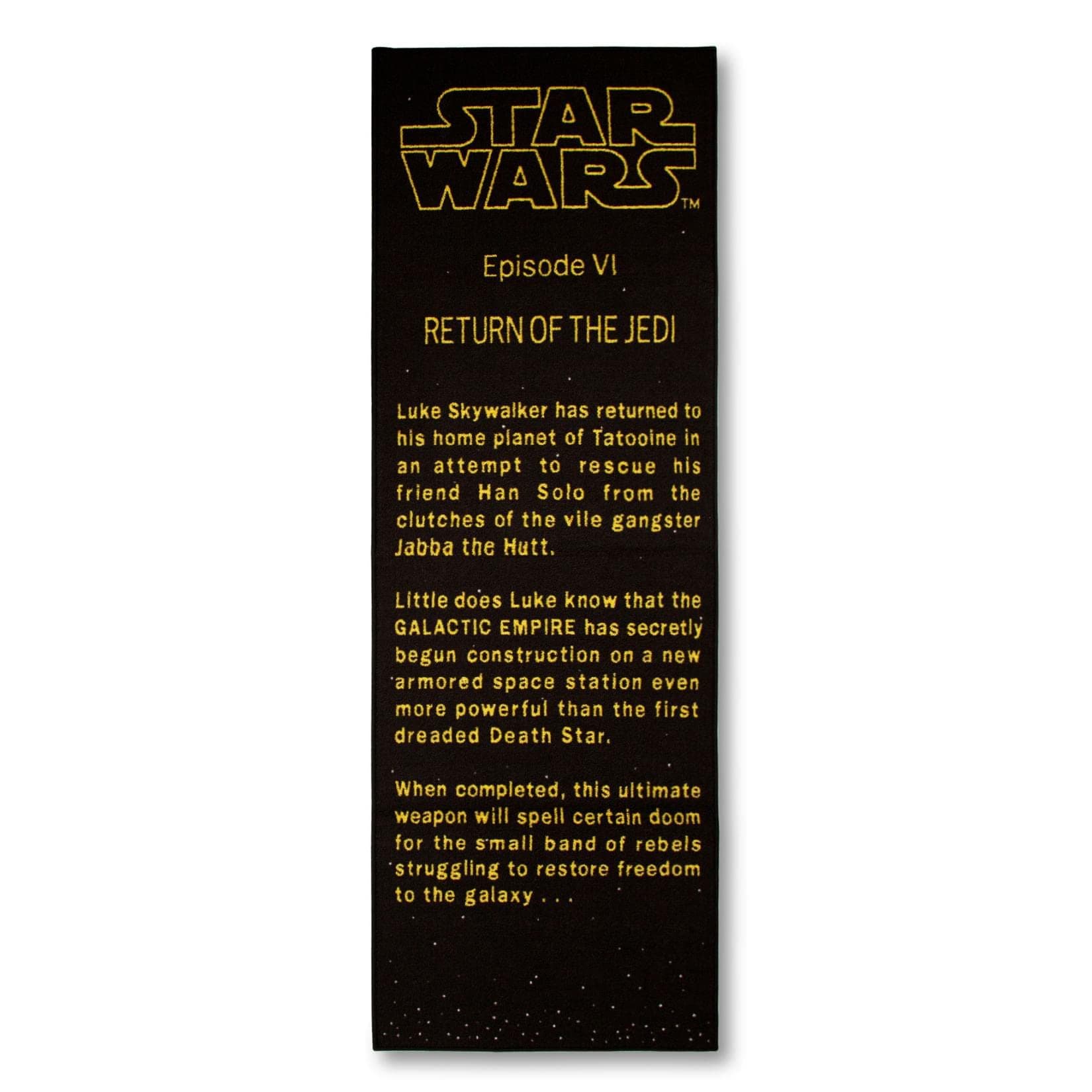 Star Wars: Return of the Jedi Title Crawl Printed Area Rug | Indoor Floor Mat, Accent Rugs For Living Room and Bedroom, Home Decor For Kids Playroom | Movie Gifts And Collectibles | 27 x 77 Inches