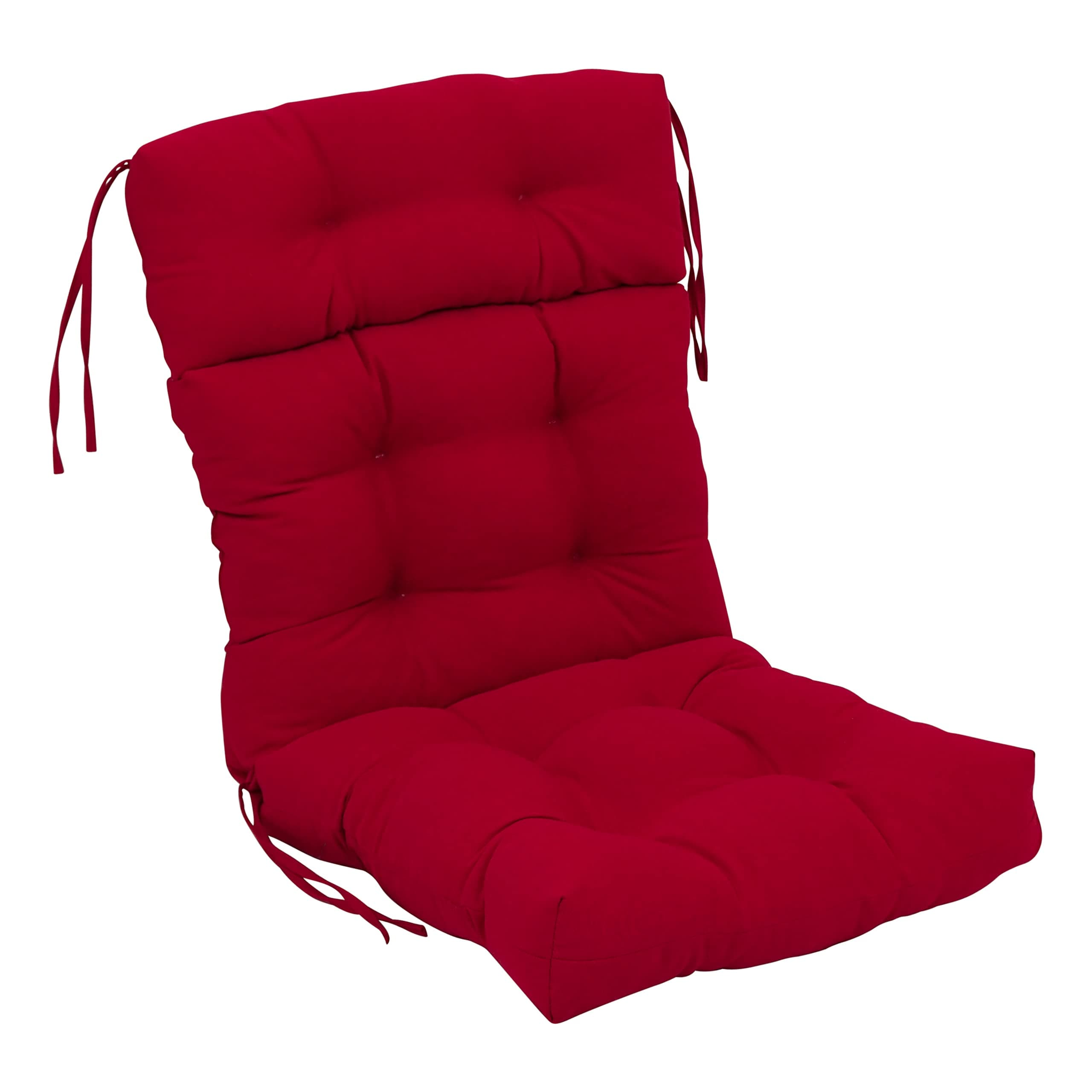 Blazing Needles 20-inch by 42-inch Twill Seat/Back Tufted Chair Cushion, 20" x 42", Ruby Red, 1 Count