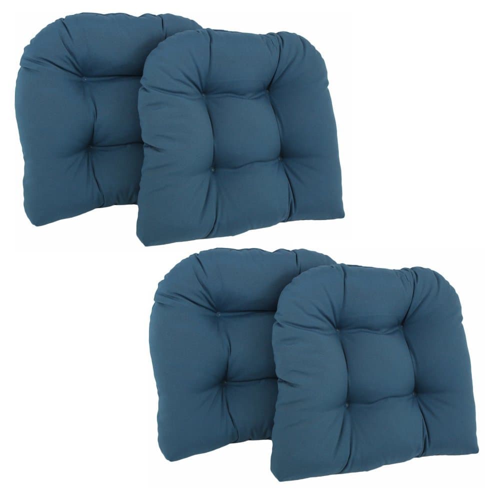 Blazing Needles 19-inch U-Shaped Twill Tufted Dining Chair Cushions (Set of 4)