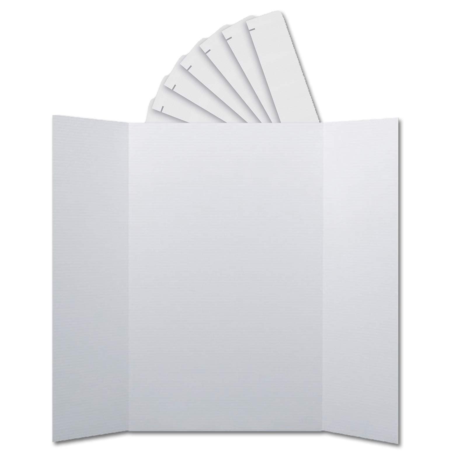Flipside Products 36” x 48” Project Boards with Headers for Presentations, Science Fair, School Projects, Event Displays and Trifold Picture Board, Proudly Made in USA - White - 24 Pack