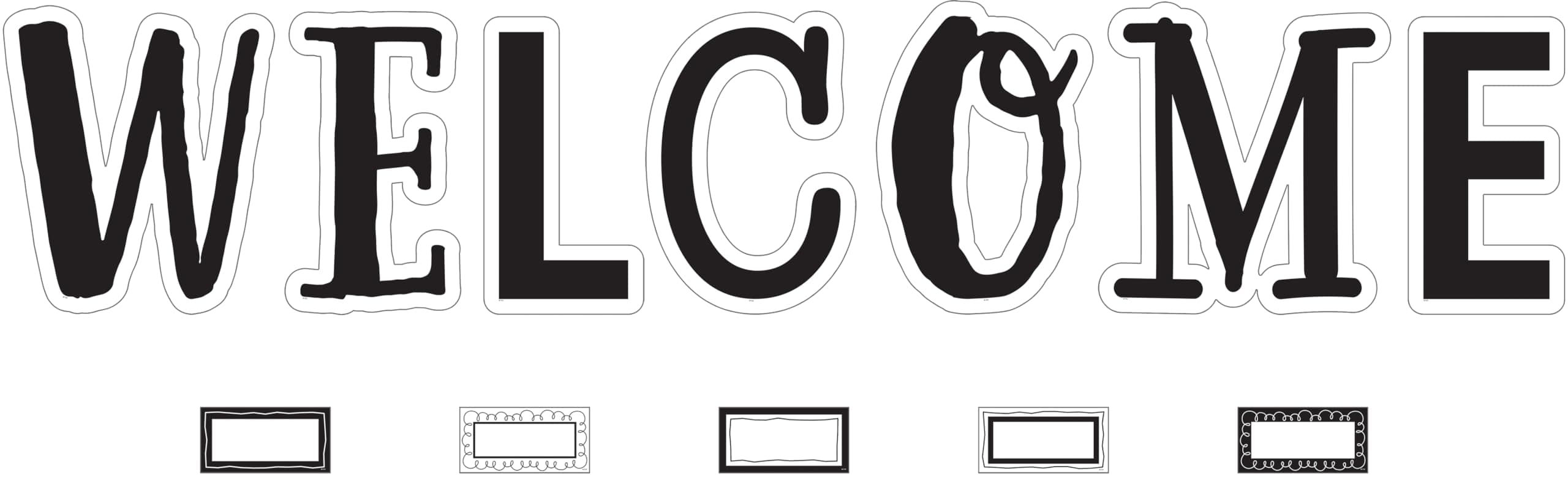 Teacher Created Resources Black and White Welcome Bulletin Board (TCR6805)