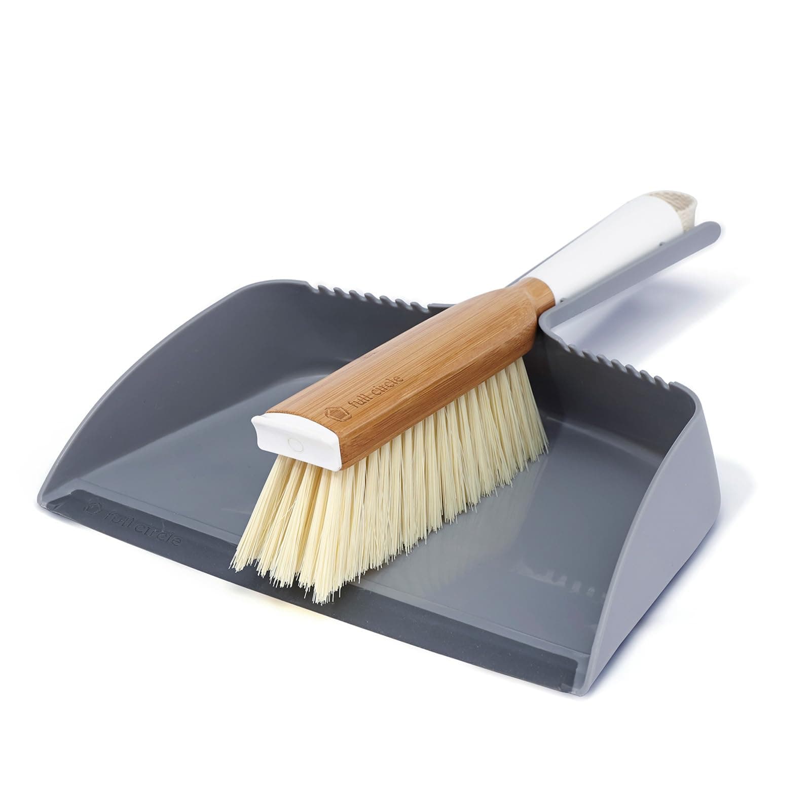 Full Circle Clean Team, Brush & Dustpan Set, White & Grey