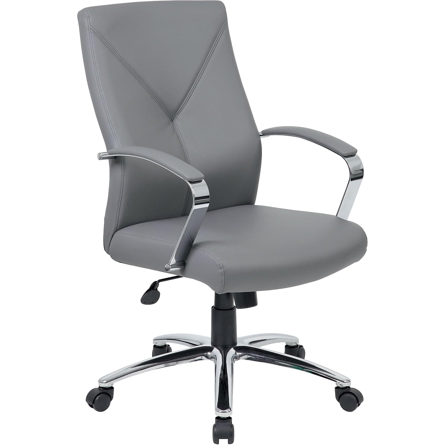 Boss Office Products B10101-GY LeatherPlus Executive Chair, Grey
