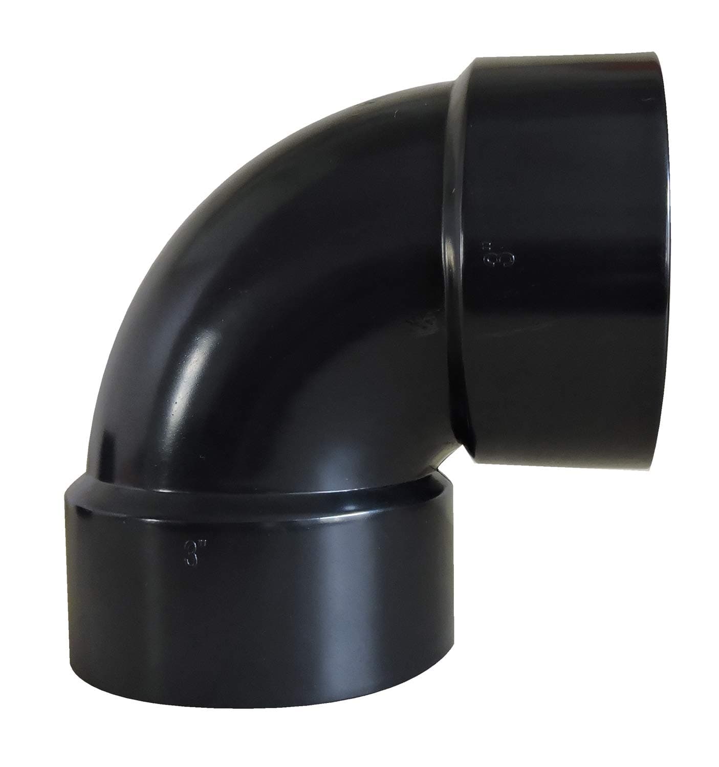 Valterra LLC D502878C 90 Short Turn 3" HUB DWV , Black