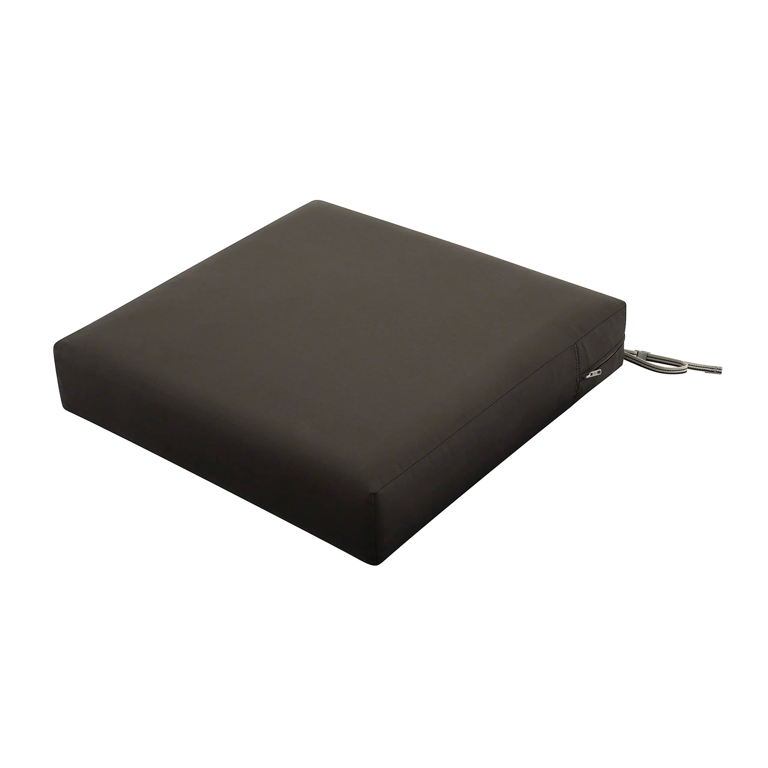 Classic Accessories Ravenna Square Outdoor Patio Seat Cushion, Espresso, 25" W x 25" D x 5" T
