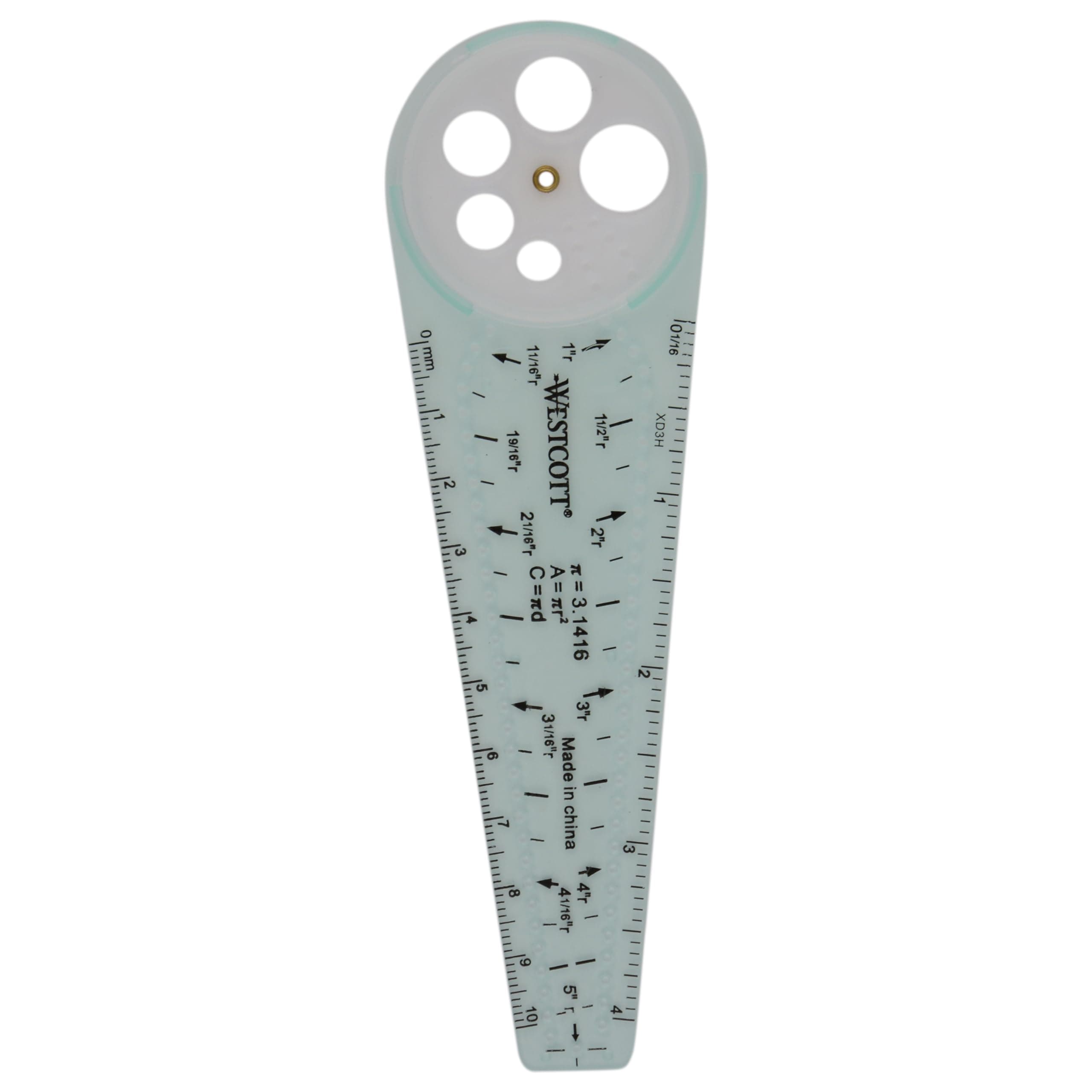 Westcott 00516 Safety Compass for Geometry, Drafting, Classrooms, Crafters and Artists, Shatterproof, Translucent Drawing Compass Creates Perfect Circles from 1/4-Inch to 10 Inches