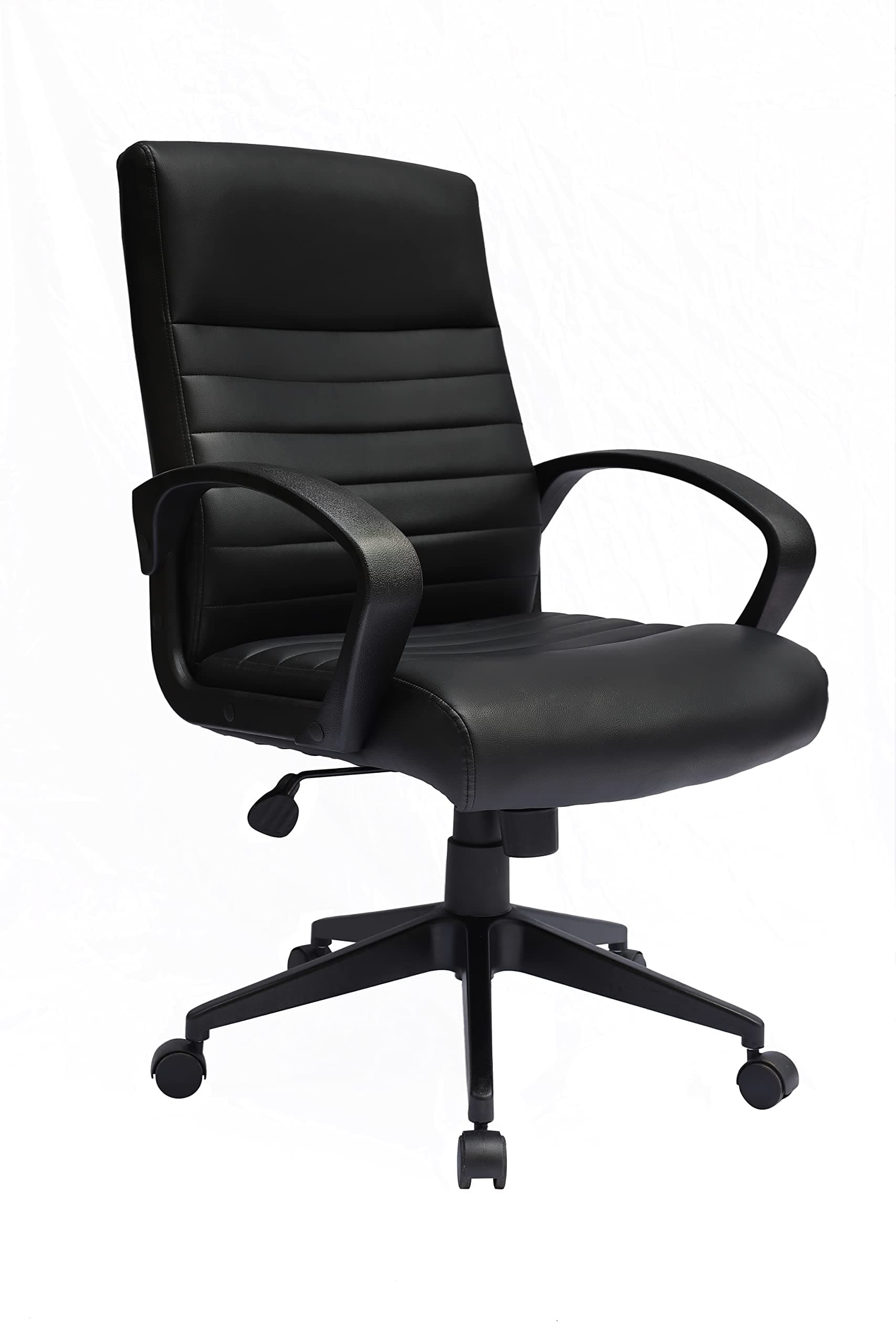 Boss Office Products Ribbed Back CaressoftPlus Vinyl Task Chair in Black