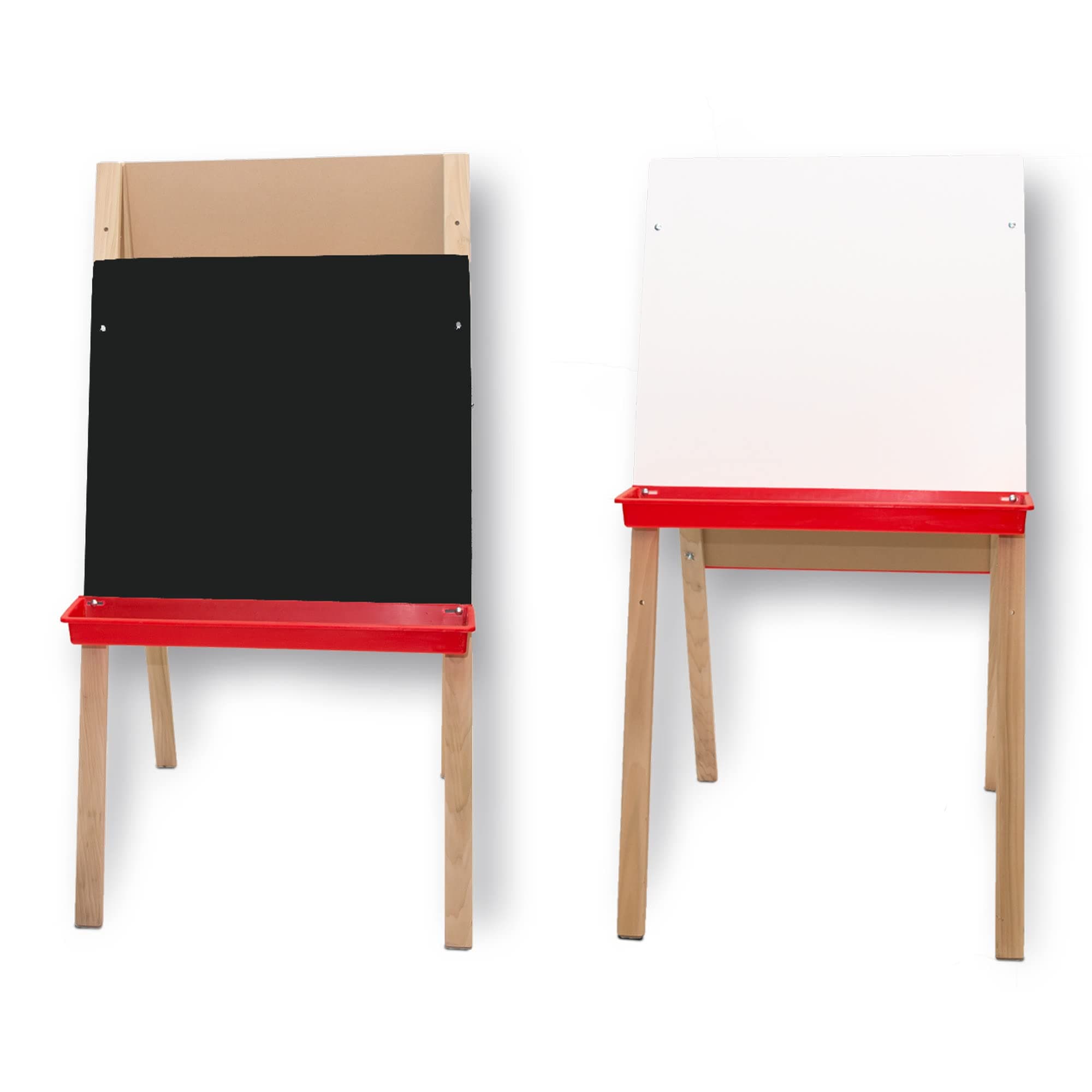 Flipside Products Double-Sided Adjustable Standing Easel, Dry Erase/Black Chalkboard, Whiteboard Easel, Drawing, Classroom, Home