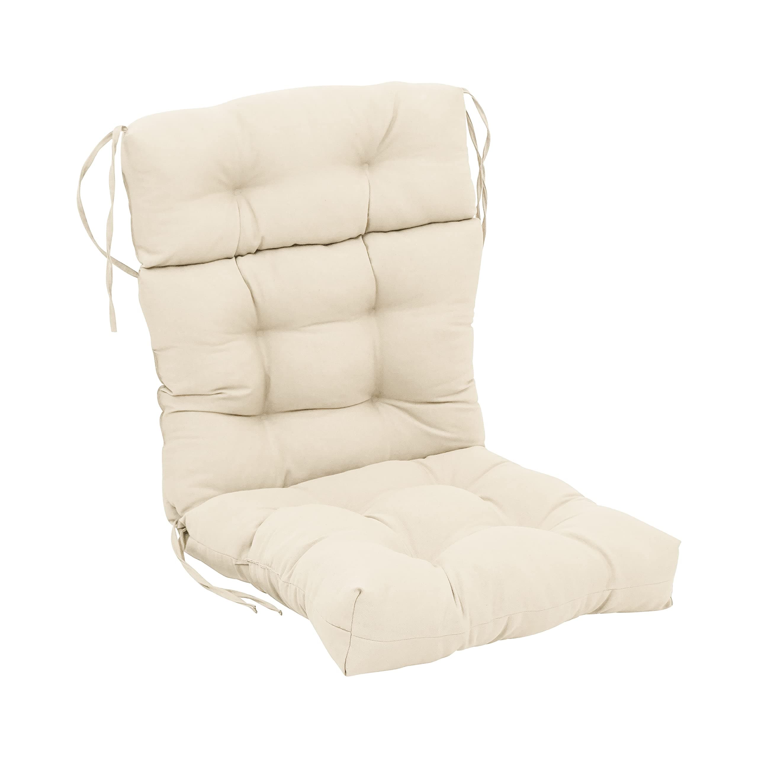 Blazing Needles 20 42-inch Twill Seat/Back Tufted Chair Cushion, 20" x 42", Natural