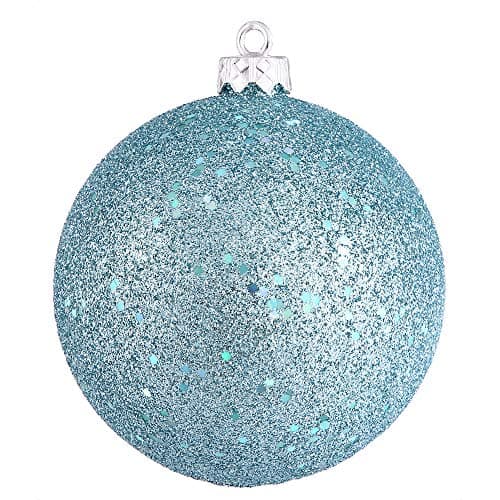 Vickerman 6" Baby Blue Sequin Ball Ornament, 4 per Bag