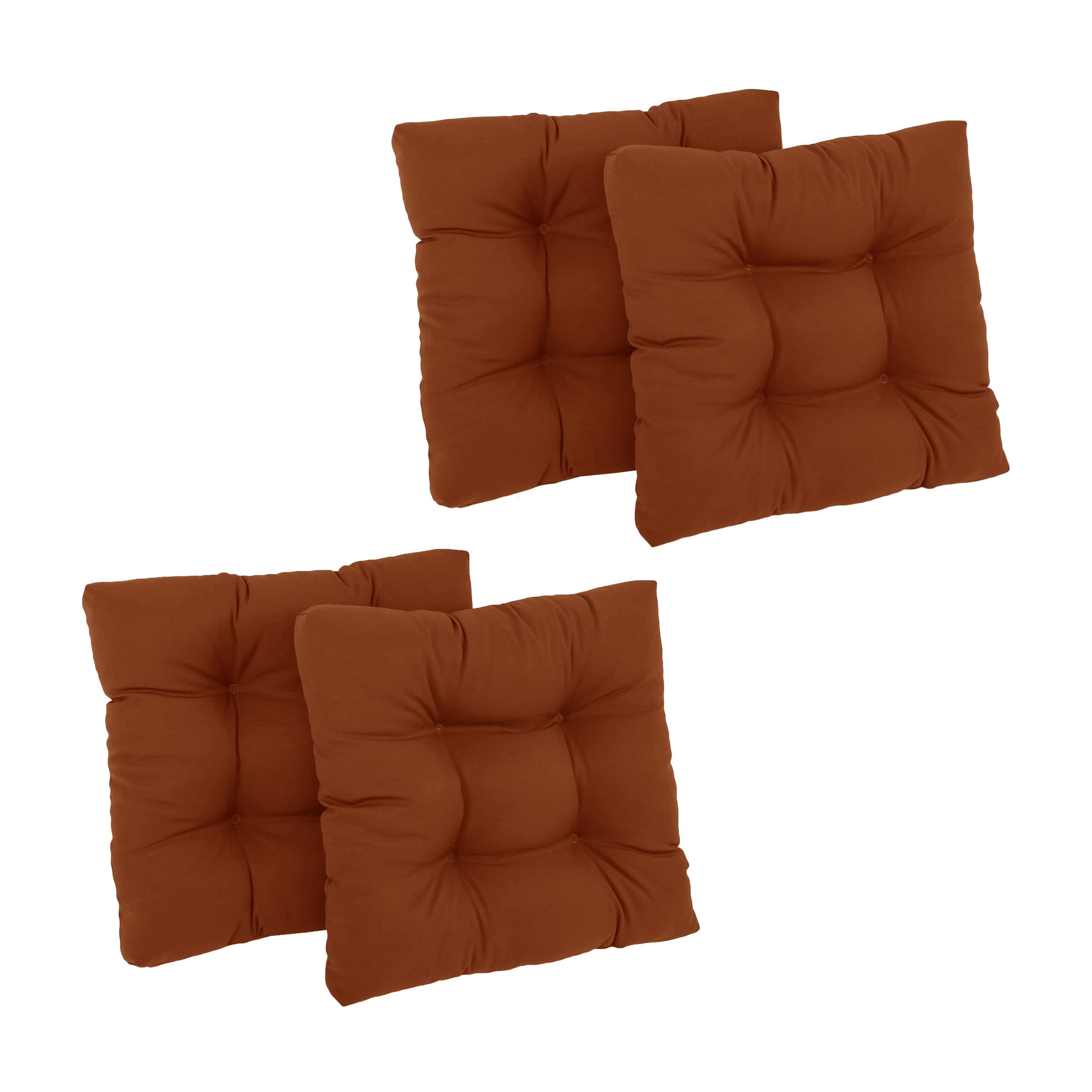 Blazing Needles 19-inch Twill Square Chair Cushion, 19" x 19", Spice 4 Count