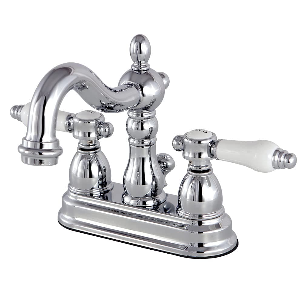 Kingston Brass KS1601BPL Bel Air 4" Centerset Lavatory Faucet with Brass Pop-Up, 4-3/4" in Spout Reach, Chrome